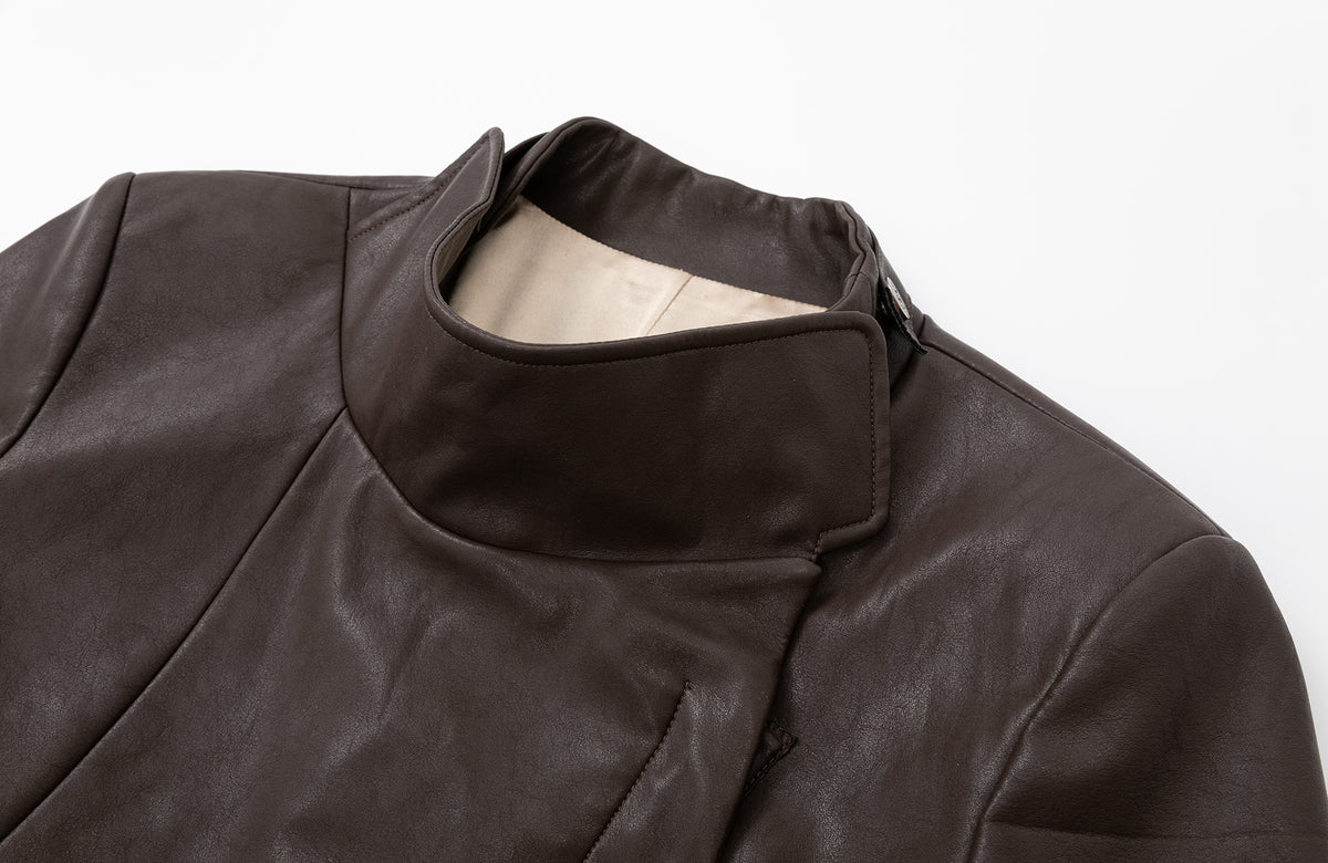 2000RSK Deconstructed Irregular Faux Leather Jacket