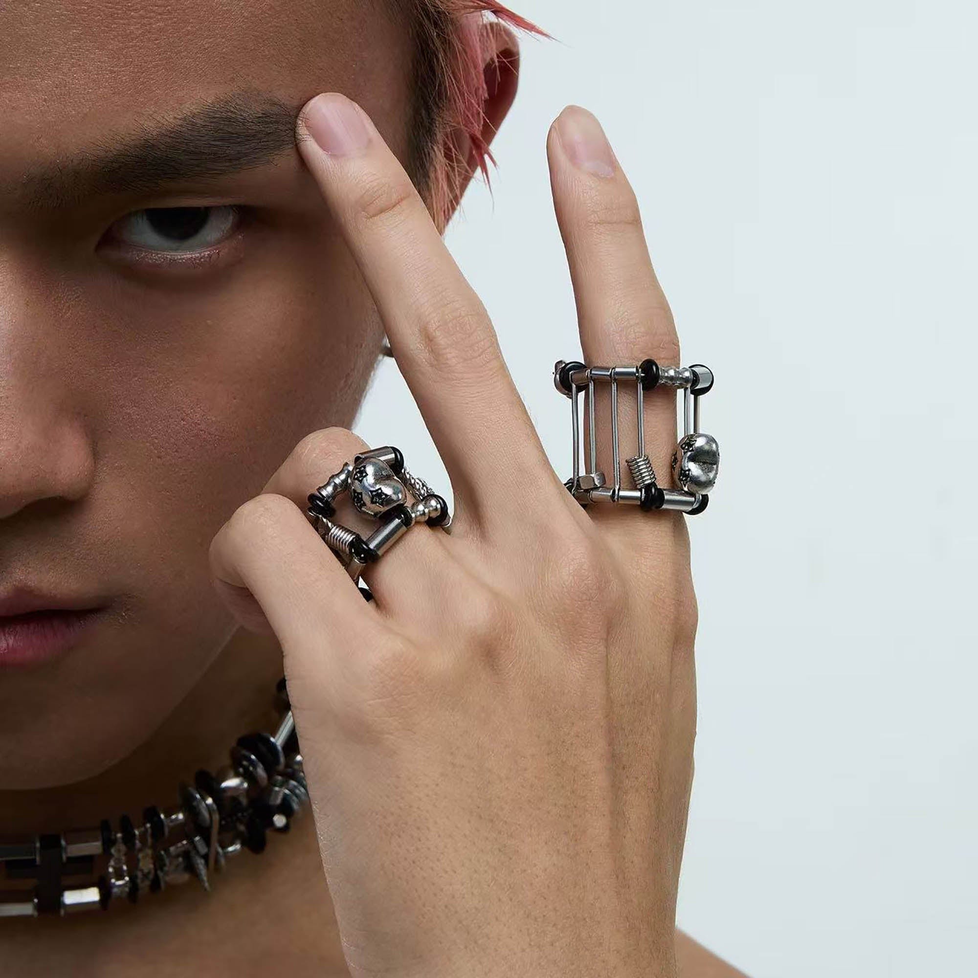 ILLUSORY Danger Signal Cage Ring, premium urban and streetwear designers apparel on PROJECTISR.com, ILLUSORY