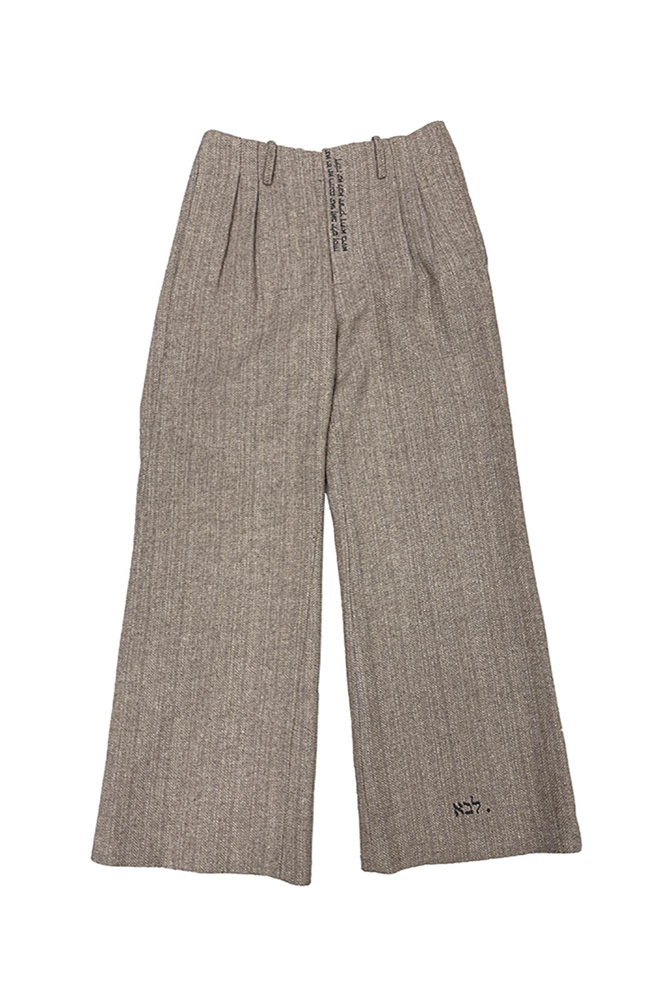RICHILL Herringbone Hebrew Embroidery Wool-Blended Trousers, premium urban and streetwear designers apparel on PROJECTISR.com, RICHILL