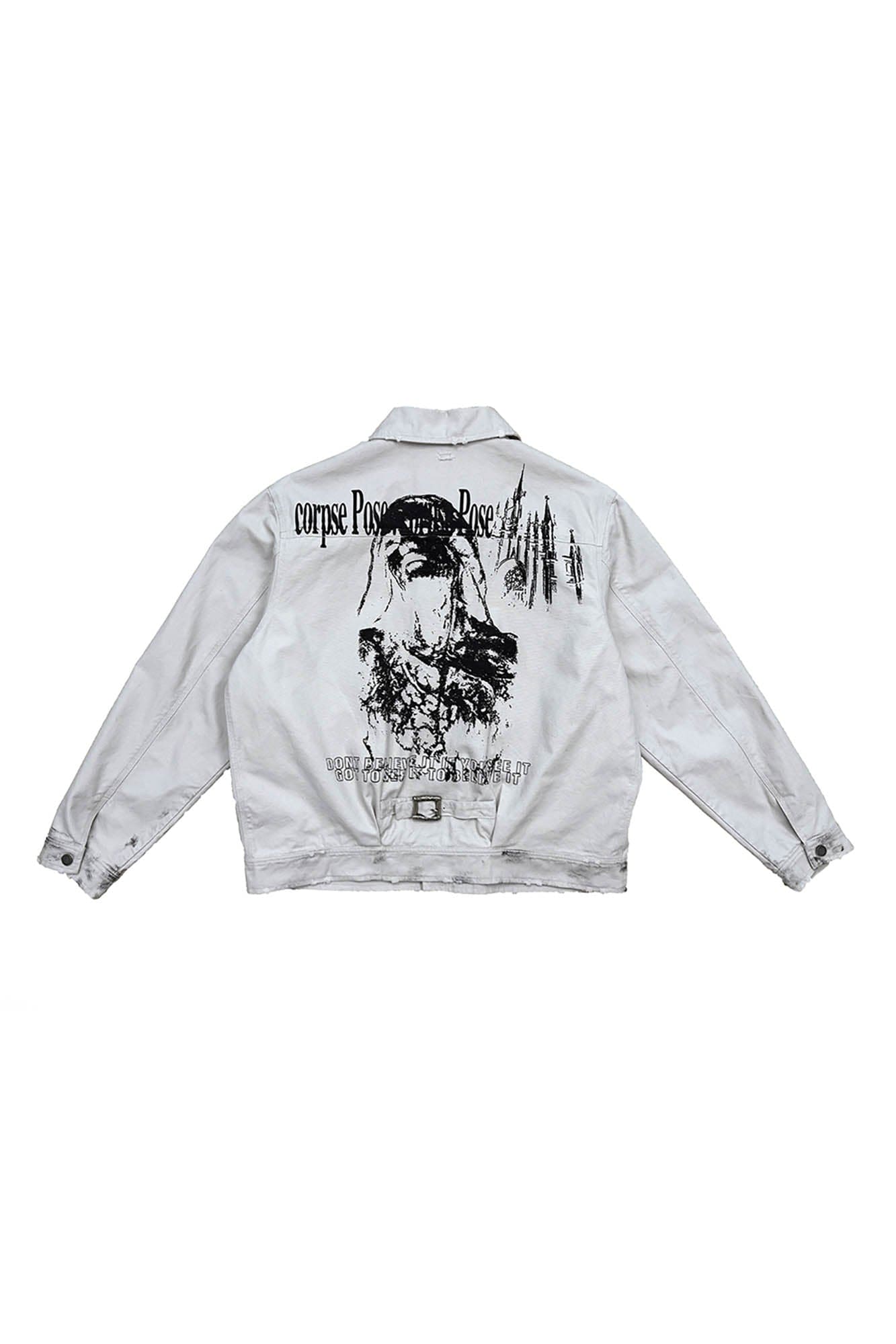 RICHILL Graphic Paint-Splattered Distressed Jacket, premium urban and streetwear designers apparel on PROJECTISR.com, RICHILL