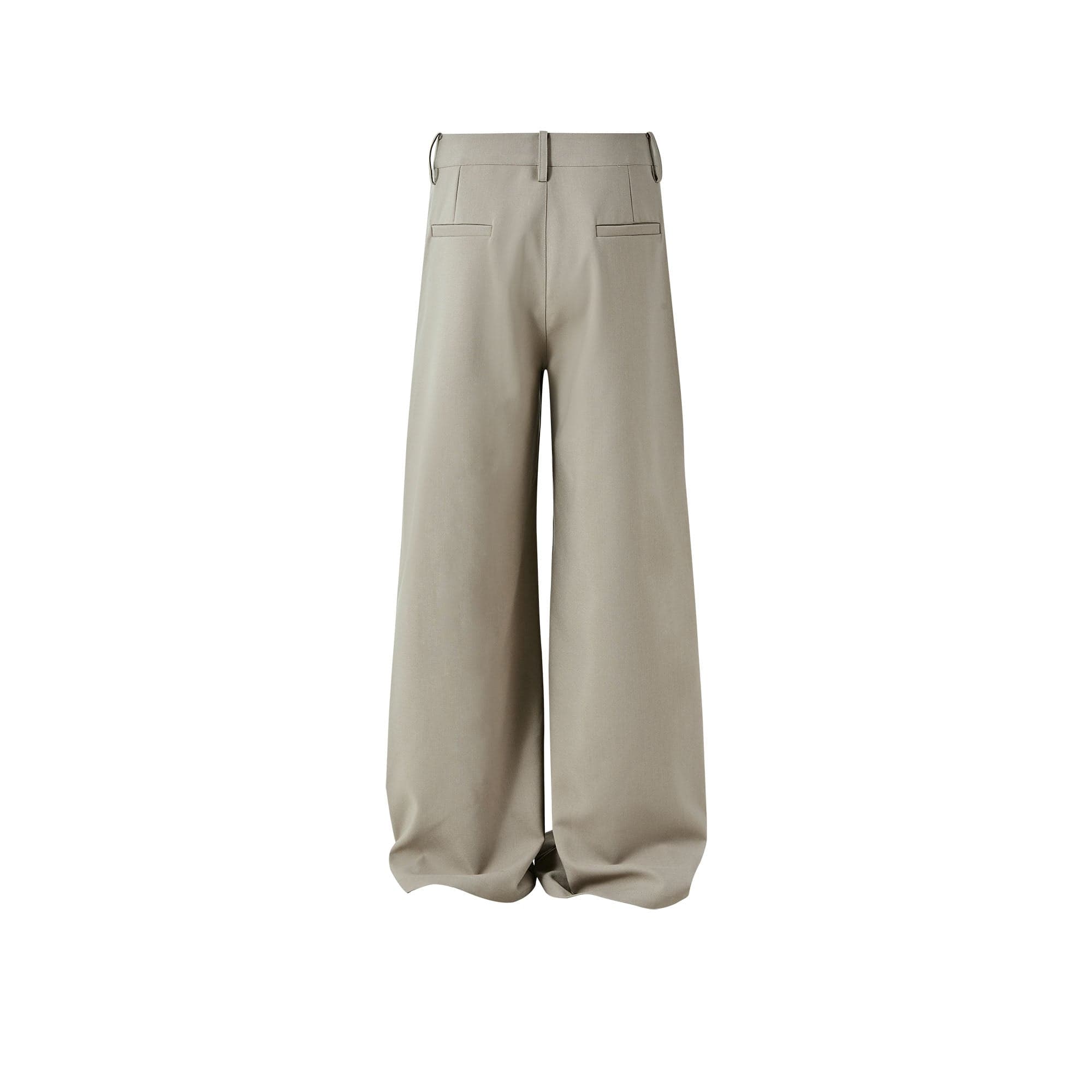 KREATE Inverted Pleats Asymmetric Waist Wide-Leg Trousers, premium urban and streetwear designers apparel on PROJECTISR.com, KREATE