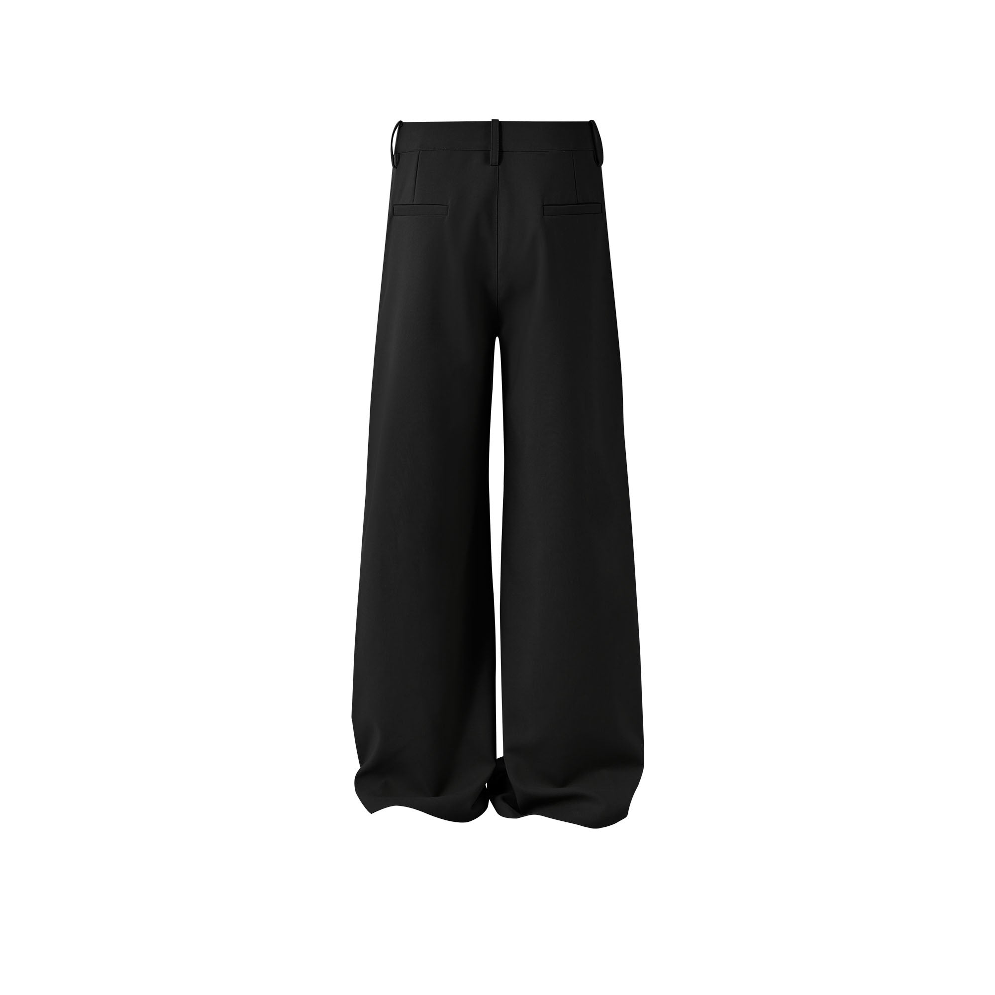 KREATE Inverted Pleats Asymmetric Waist Wide-Leg Trousers, premium urban and streetwear designers apparel on PROJECTISR.com, KREATE