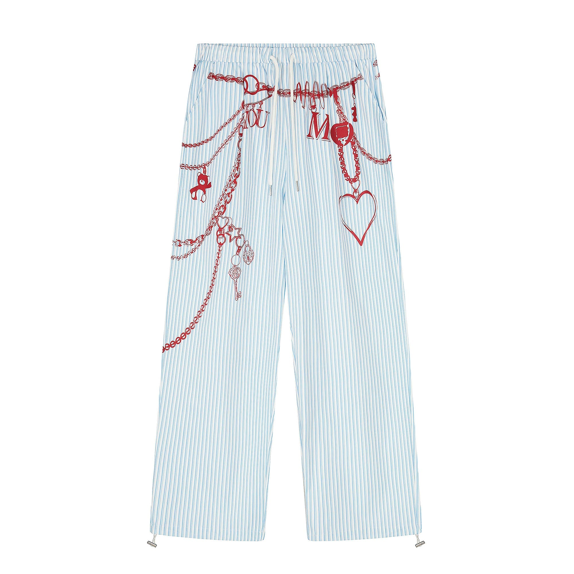 CLP Charm Graphic Striped Drawstring Pants, premium urban and streetwear designers apparel on PROJECTISR.com, CLP