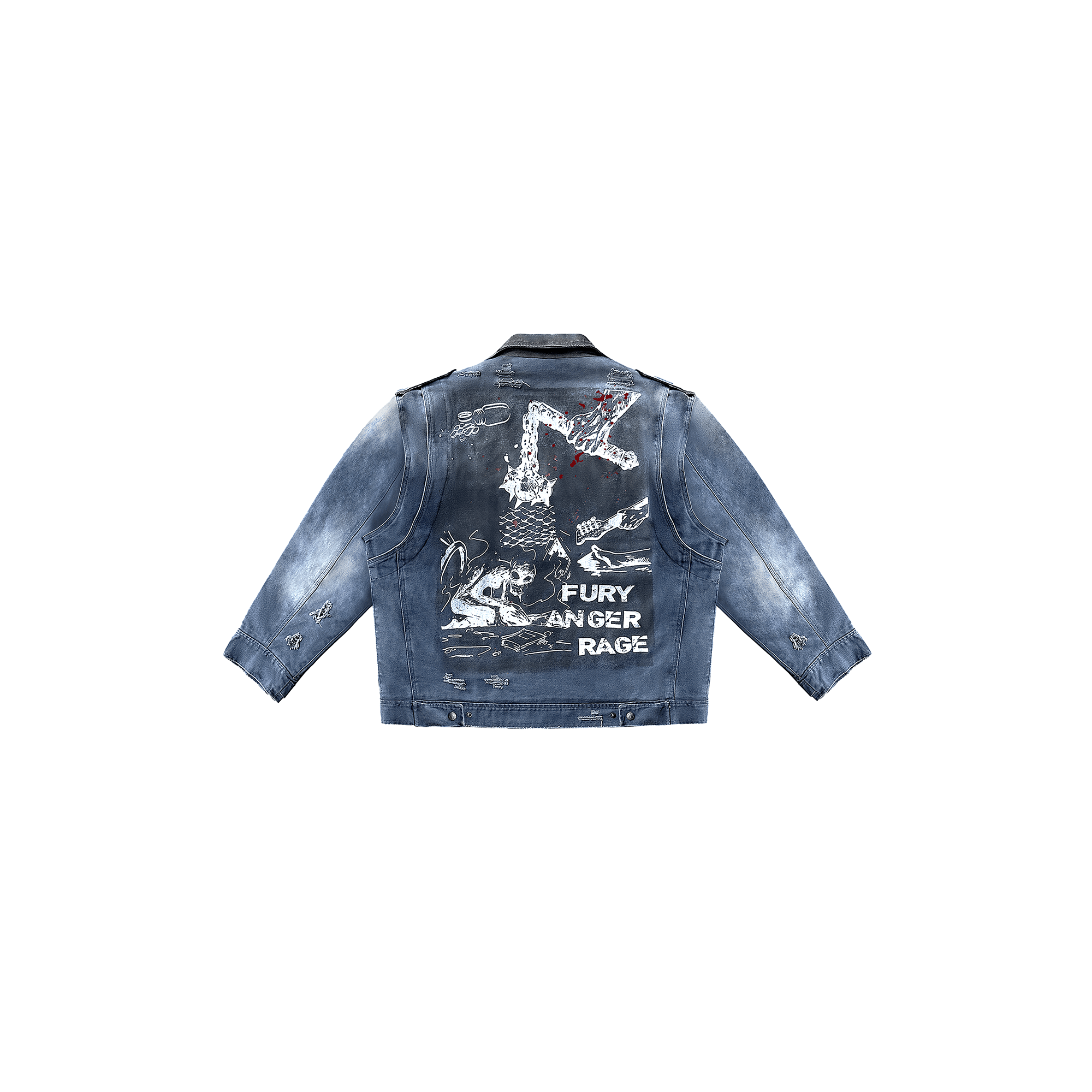 TECNINEGROUP Distressed Grunge Denim Jacket