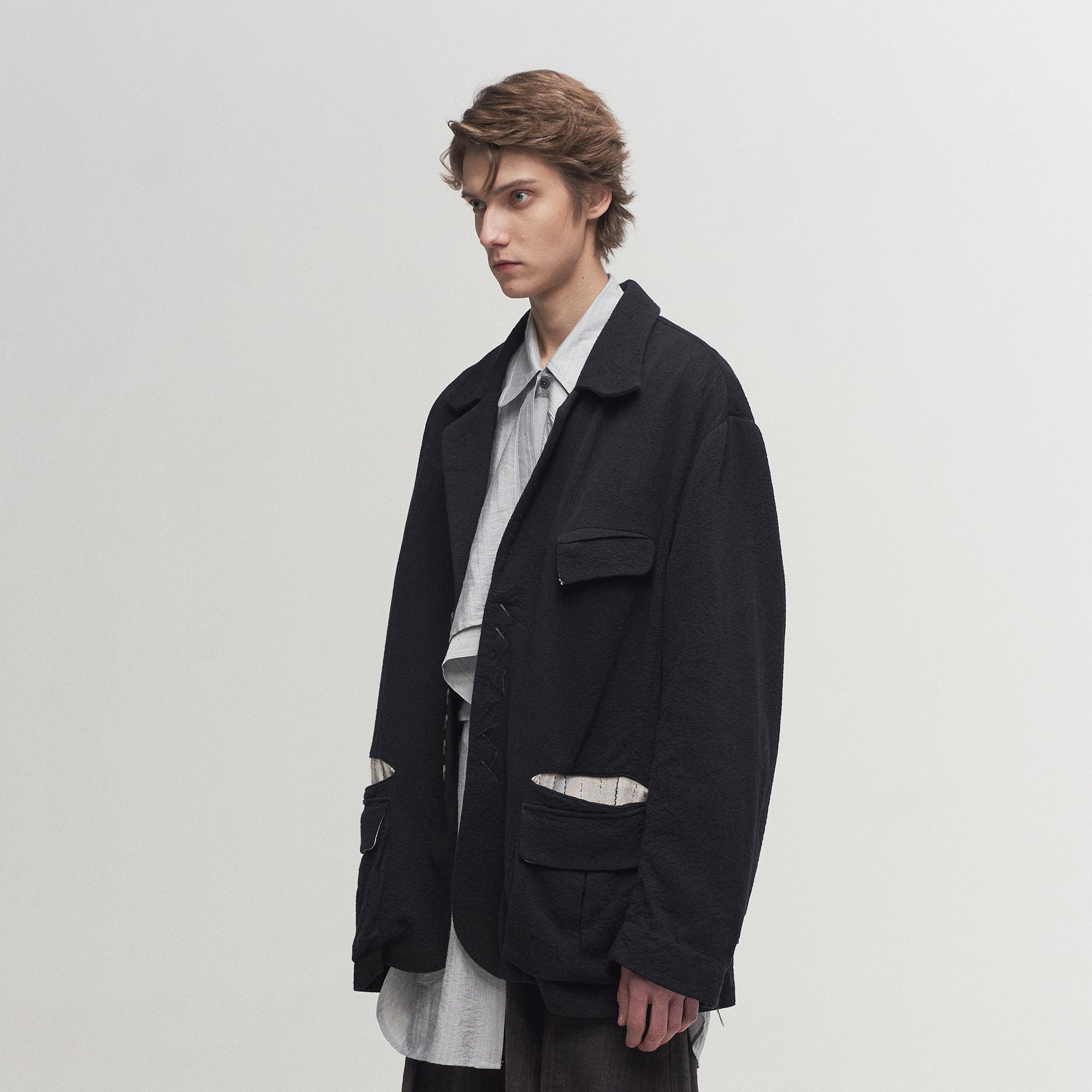 ILNya Nieternite Nifutur Reversible Contrast Stripe Paneled Jacket