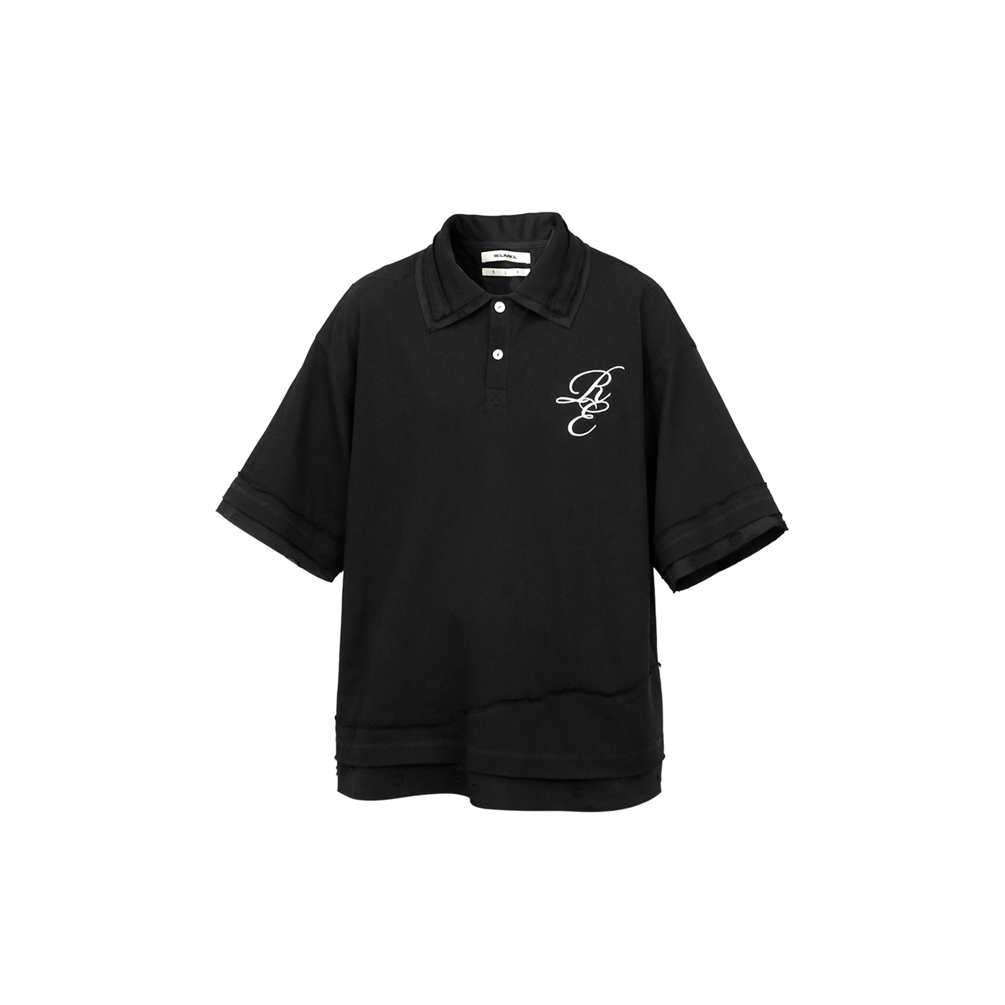RELABEL Spliced Embroidered Polo Shirt, premium urban and streetwear designers apparel on PROJECTISR.com, RELABEL