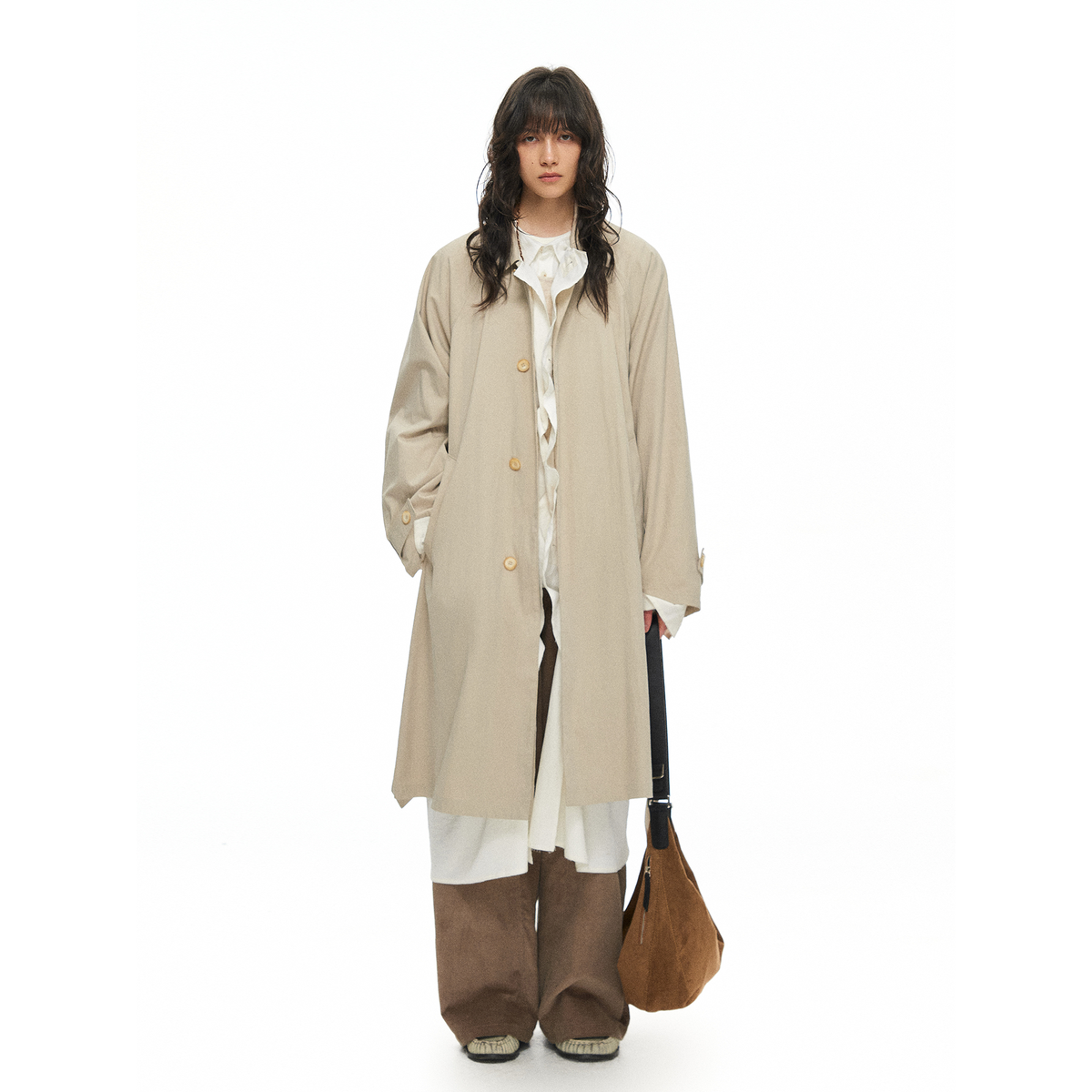 TGNS Retro Oversized Longline Trench Coat