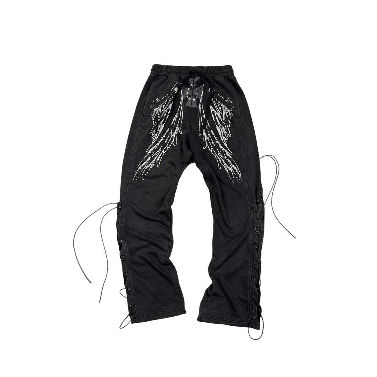 SAXGENWON Deconstructed Washed Tie-Detail Hoodie & Pants Set