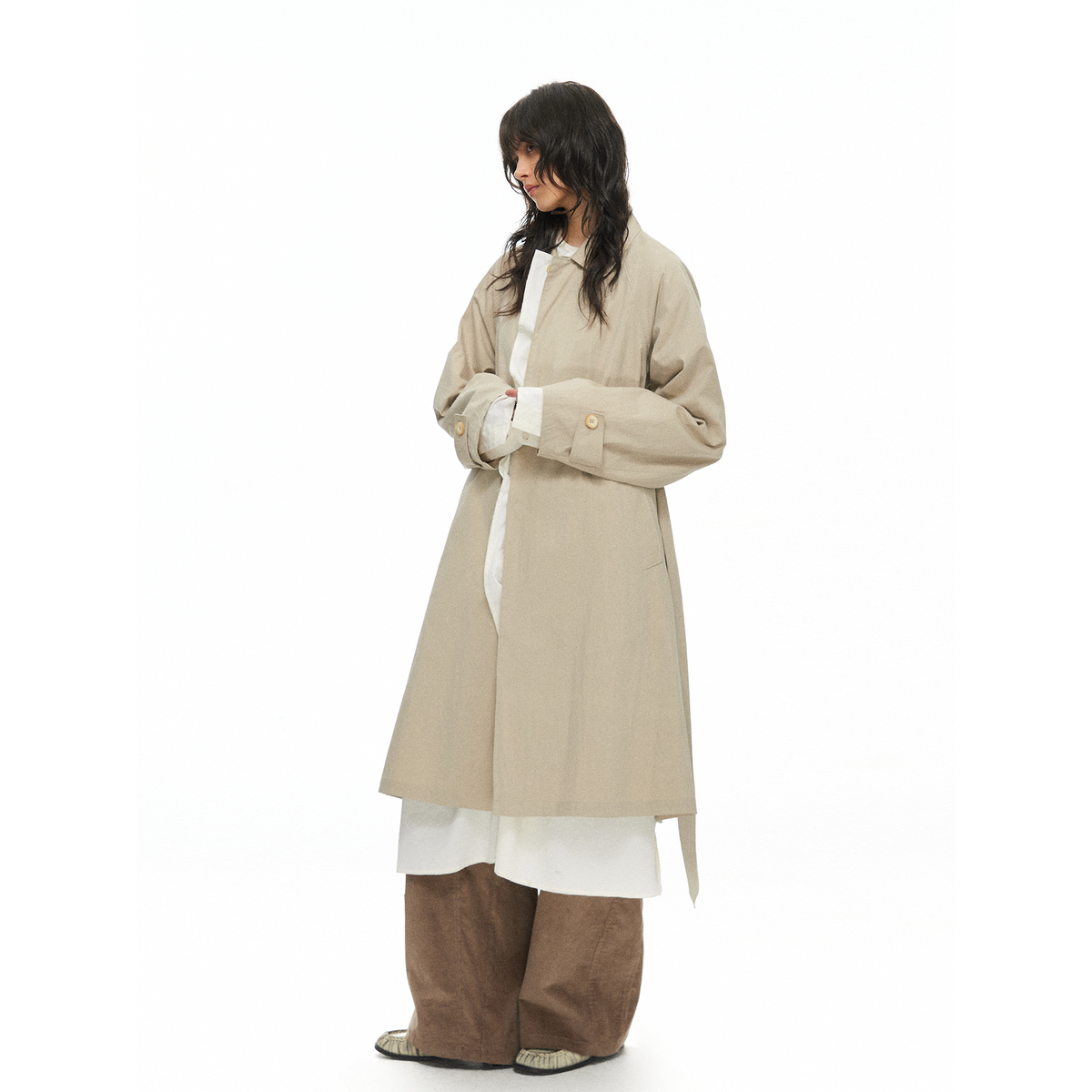 TGNS Retro Oversized Longline Trench Coat