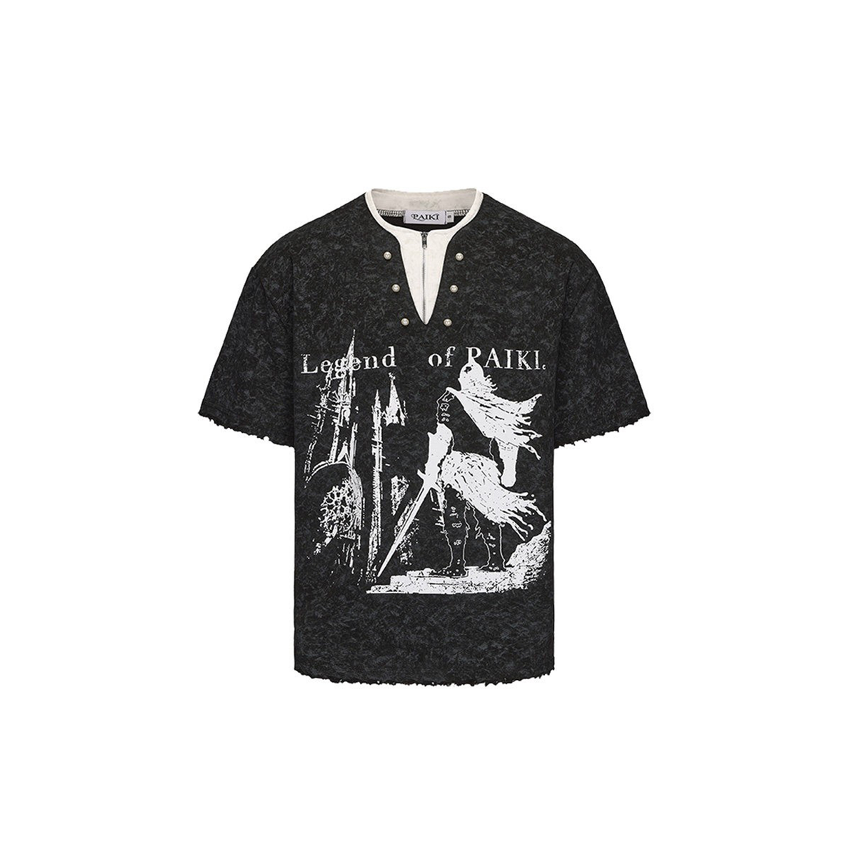 DAIRIKU×TAPPEI  Layered L／S Tshirt PAIKI Castle Graphic Henley Layered Tee