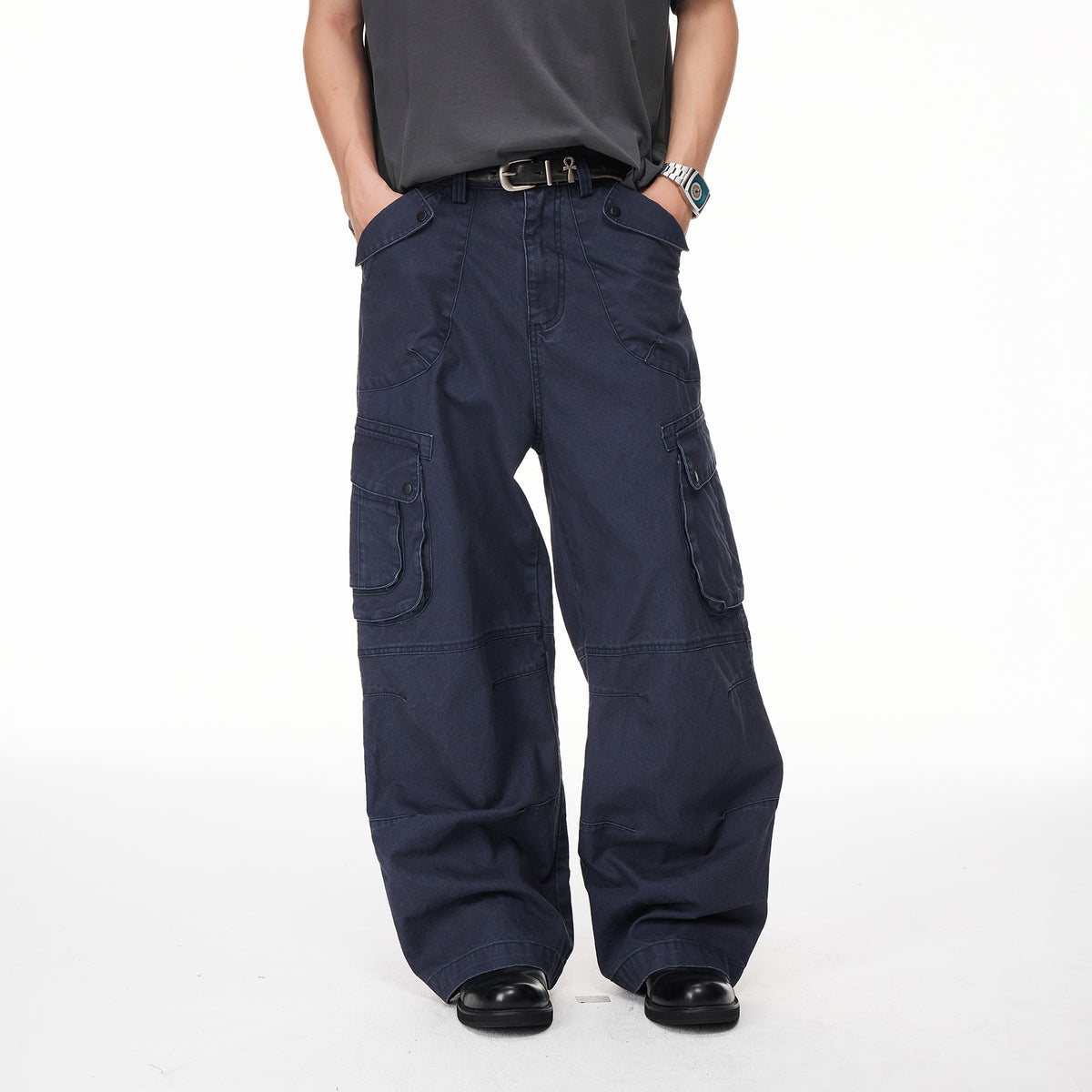 BOTANICA Deconstructed Multi-Pocket Washed Cargo Jeans
