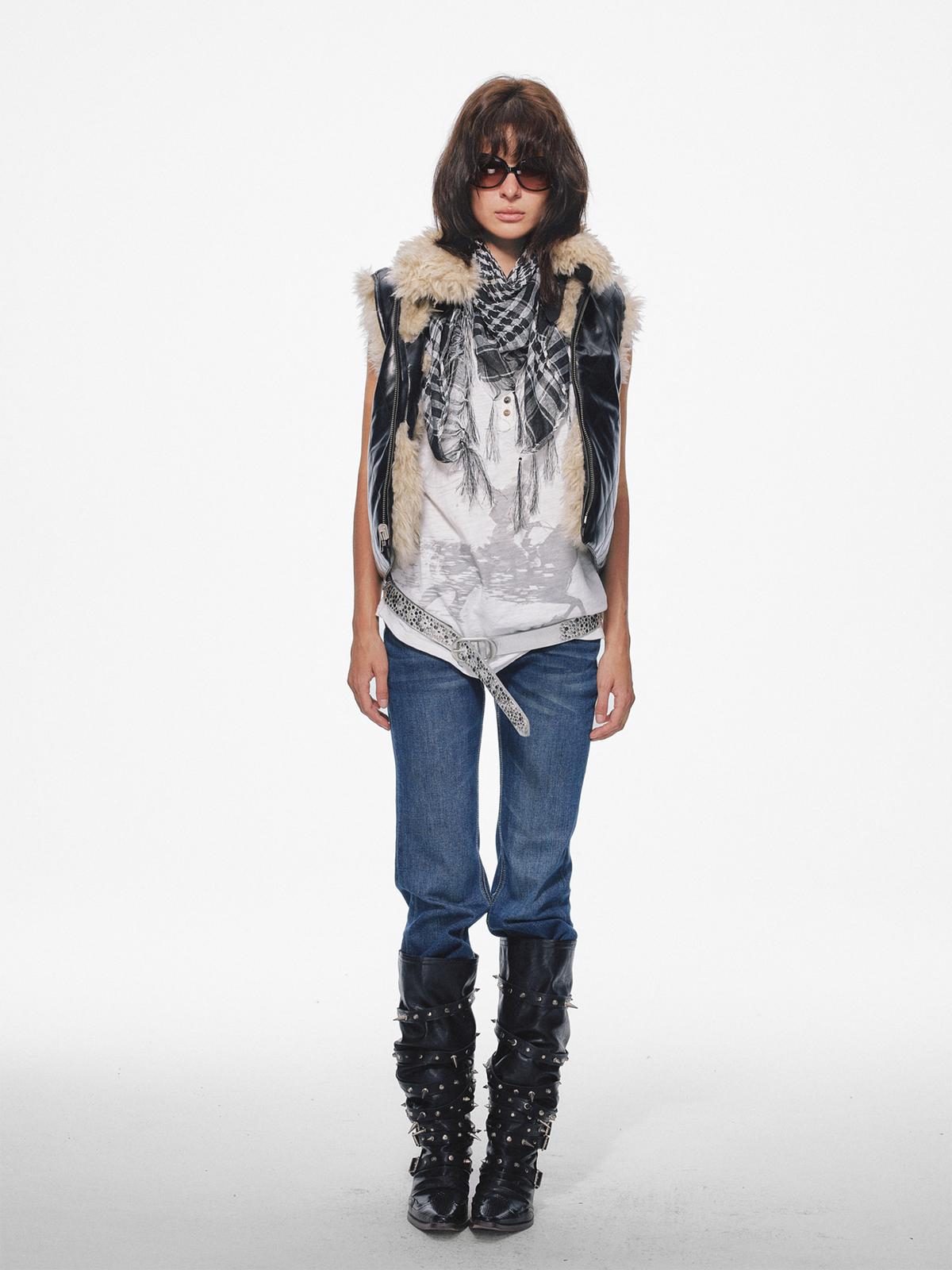 TRECLUB Plaid Frayed Balaclava Scarf, premium urban and streetwear designers apparel on PROJECTISR.com, TRECLUB