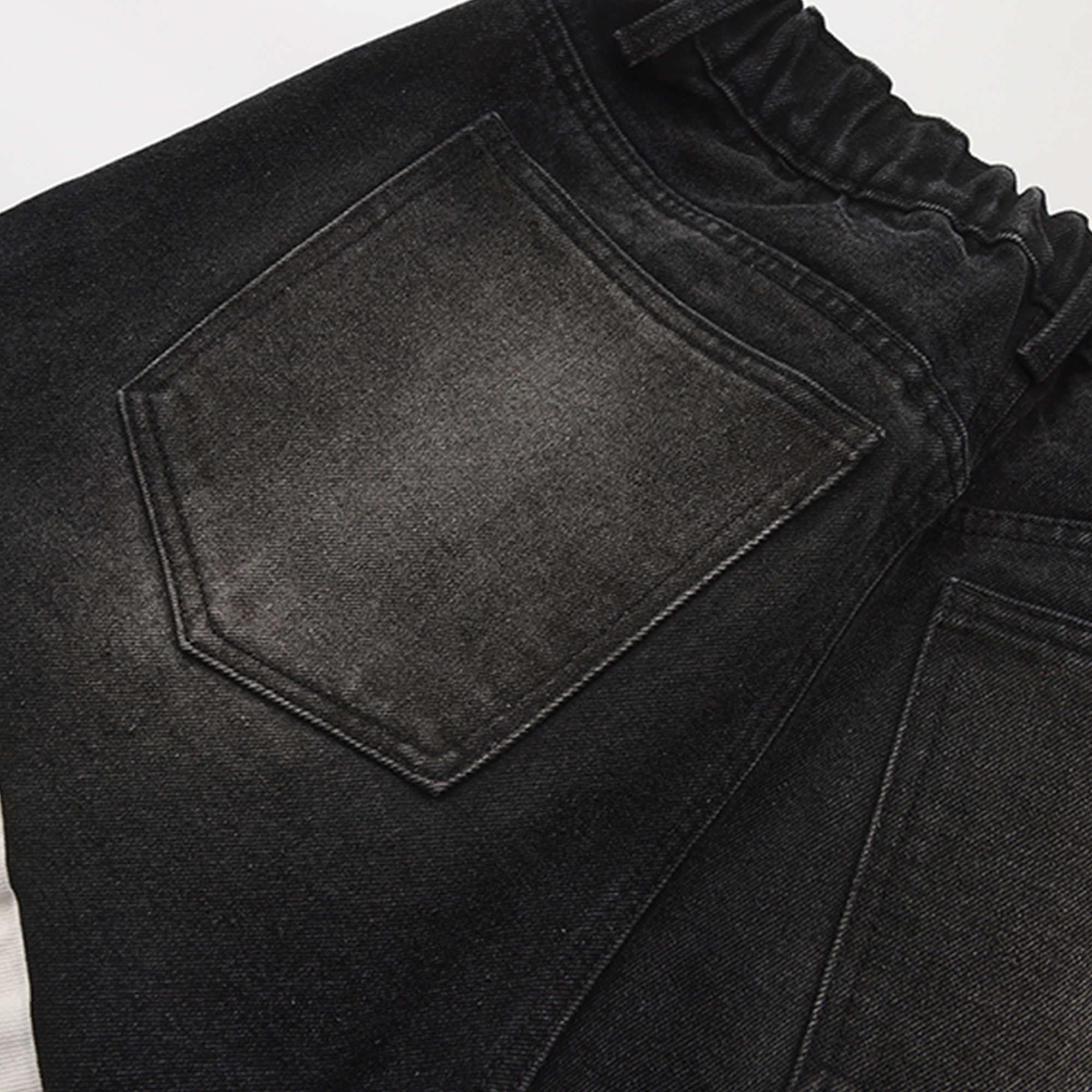 VANN VALRENCE Washed Contrast Panel Oversized Jeans