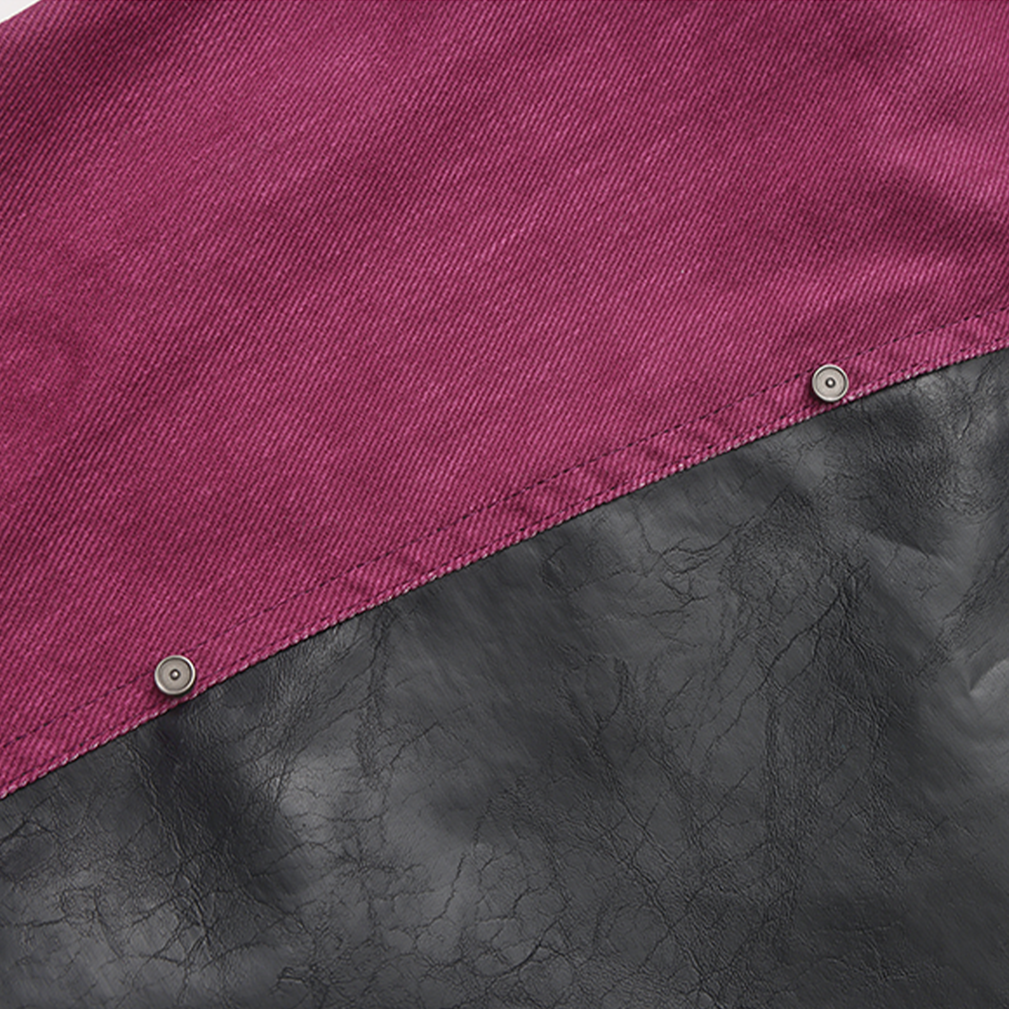 VANN VALRENCE Faux Leather-Paneled Barrel Jeans