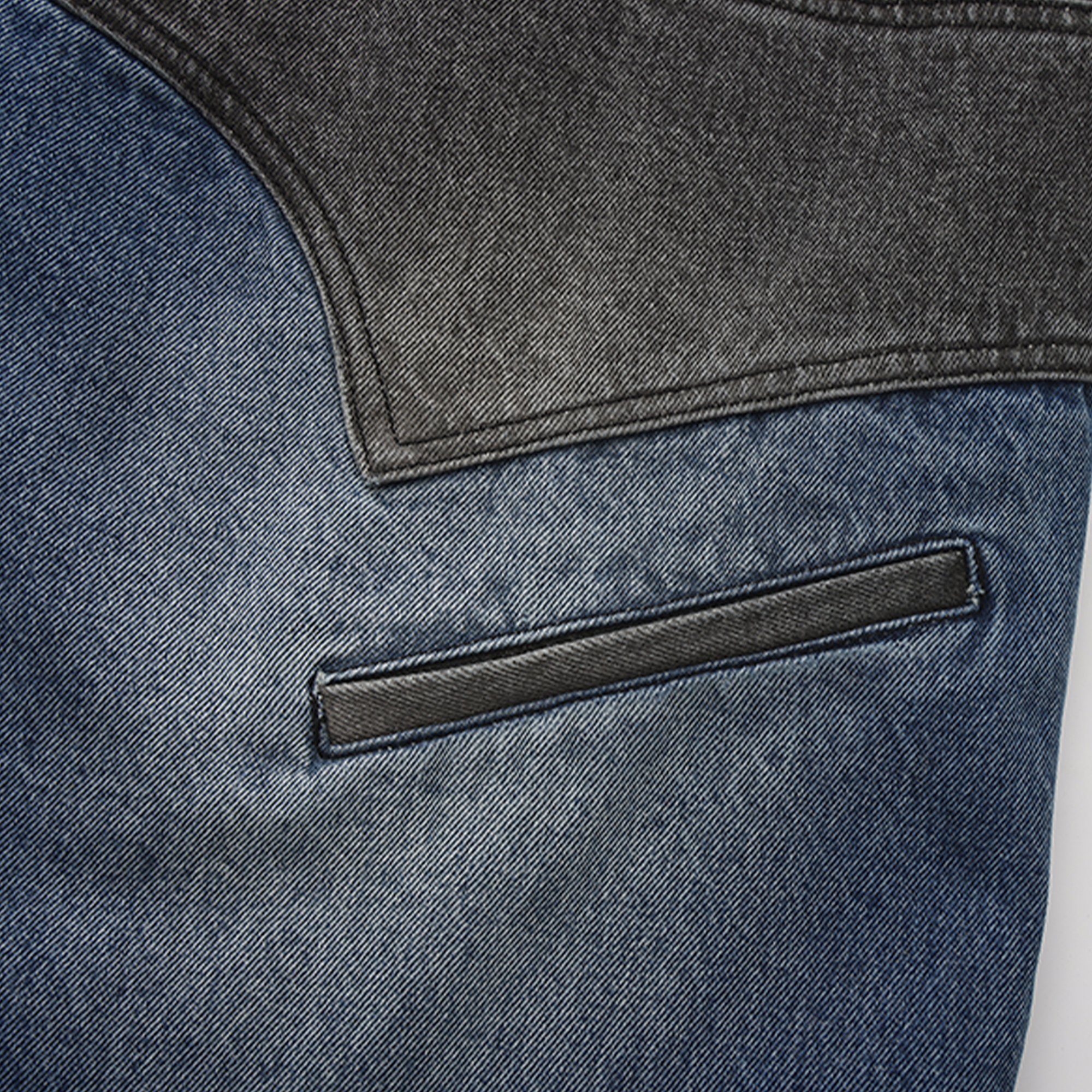 VANN VALRENCE Contrast Faded-Wash Paneled Jeans