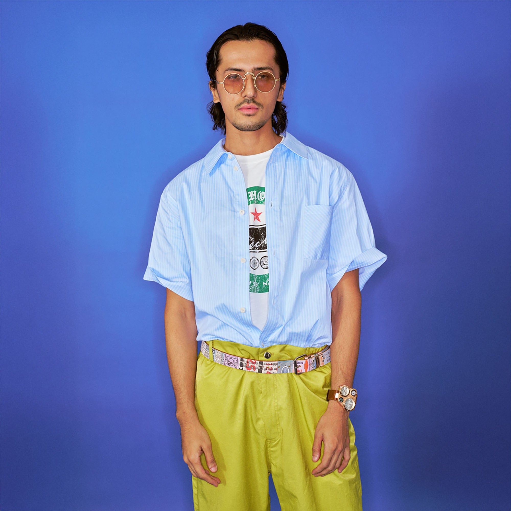 TRECLUB Vision your Success Pinstriped Half Shirt, premium urban and streetwear designers apparel on PROJECTISR.com, TRECLUB