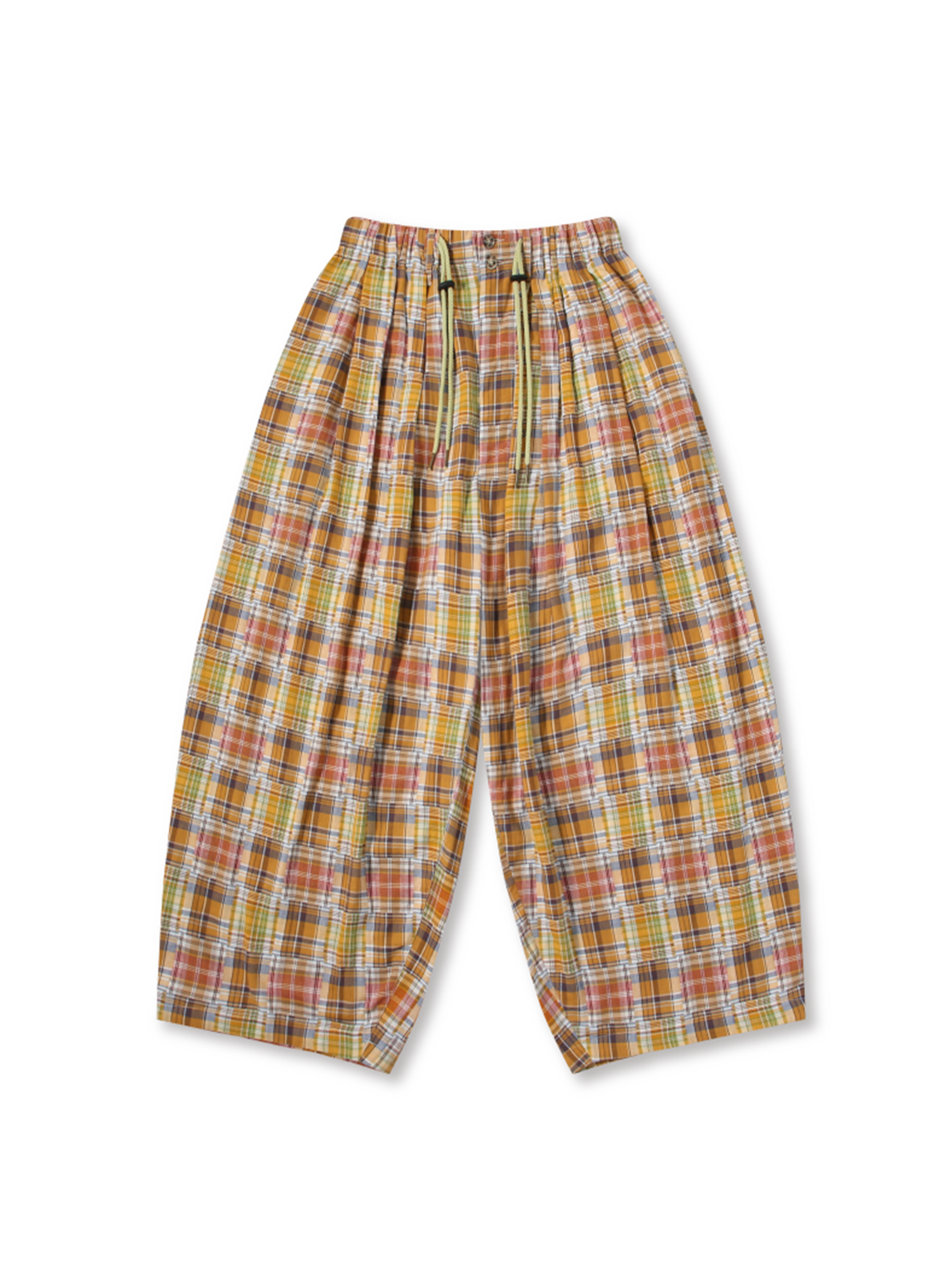UNLIMITED MOTE Patchwork Plaid Balloon Pants