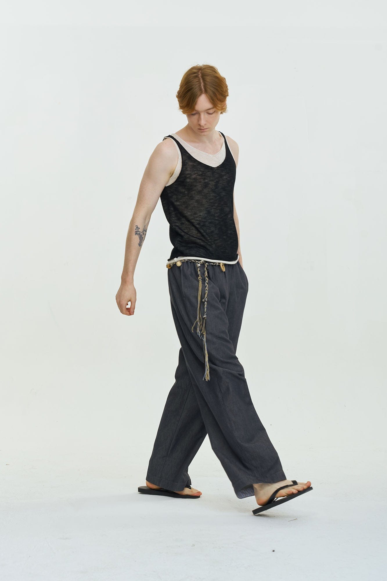 LEONSENSE Contrast Layered V-Neck Knit Tank Top, premium urban and streetwear designers apparel on PROJECTISR.com, LEONSENSE