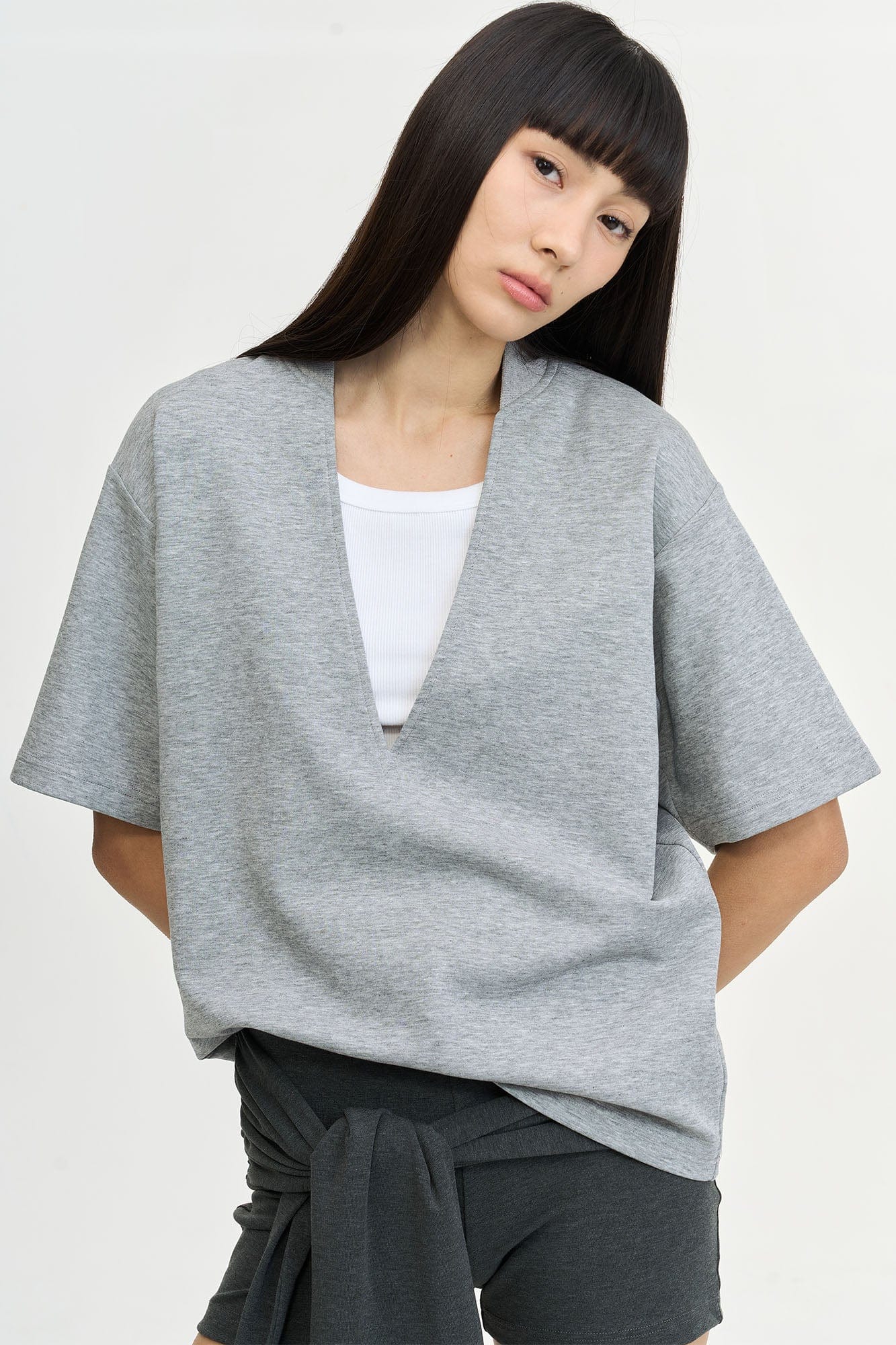 LEONSENSE Essential Deep V-Cut T-Shirt, premium urban and streetwear designers apparel on PROJECTISR.com, LEONSENSE
