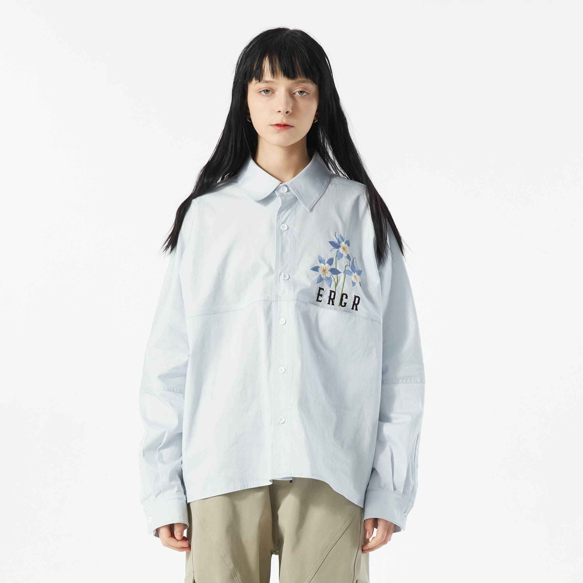 ERROR CODE ROBOT Botanical Embroidered Logo Shirt, premium urban and streetwear designers apparel on PROJECTISR.com, ERROR CODE ROBOT