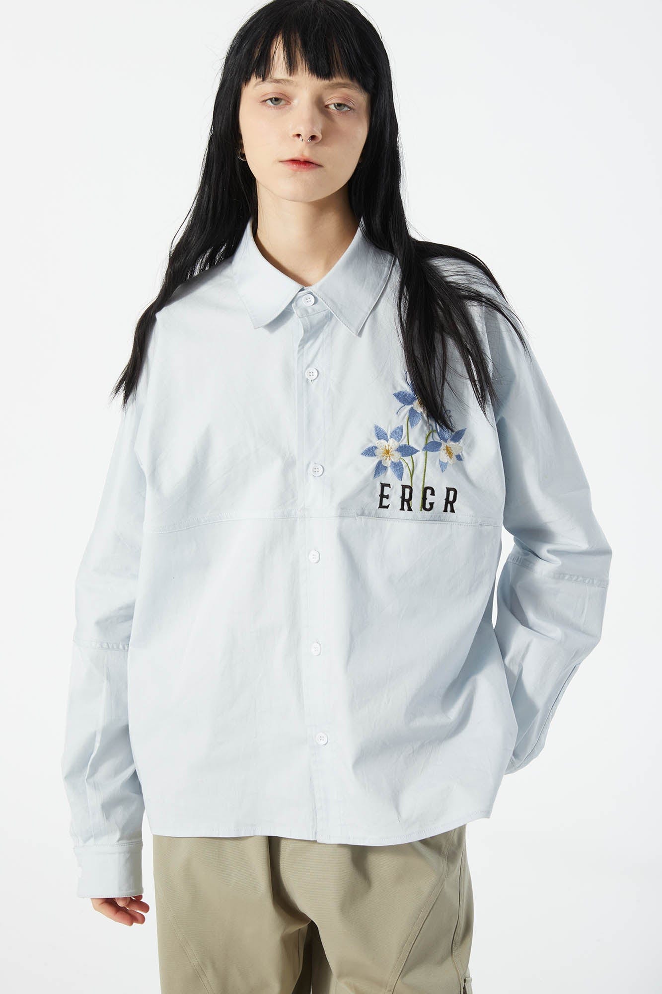 ERROR CODE ROBOT Botanical Embroidered Logo Shirt, premium urban and streetwear designers apparel on PROJECTISR.com, ERROR CODE ROBOT