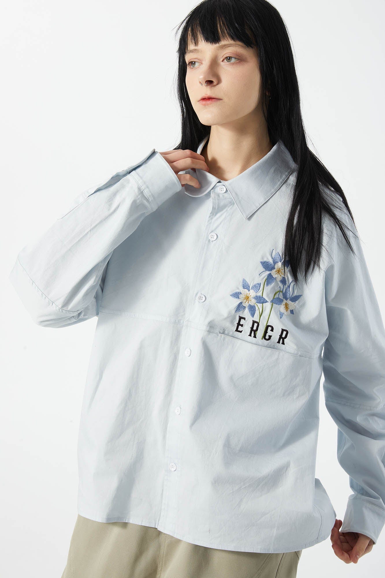 ERROR CODE ROBOT Botanical Embroidered Logo Shirt, premium urban and streetwear designers apparel on PROJECTISR.com, ERROR CODE ROBOT