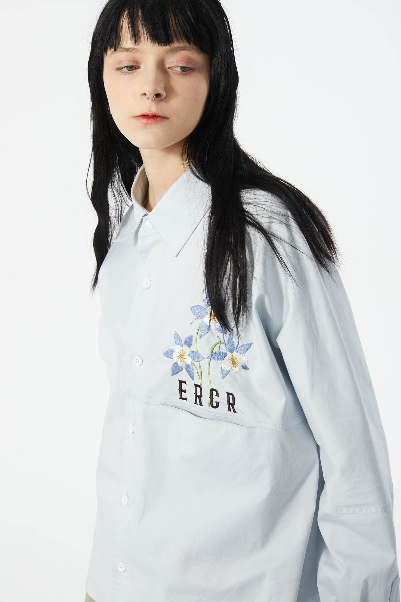 ERROR CODE ROBOT Botanical Embroidered Logo Shirt, premium urban and streetwear designers apparel on PROJECTISR.com, ERROR CODE ROBOT