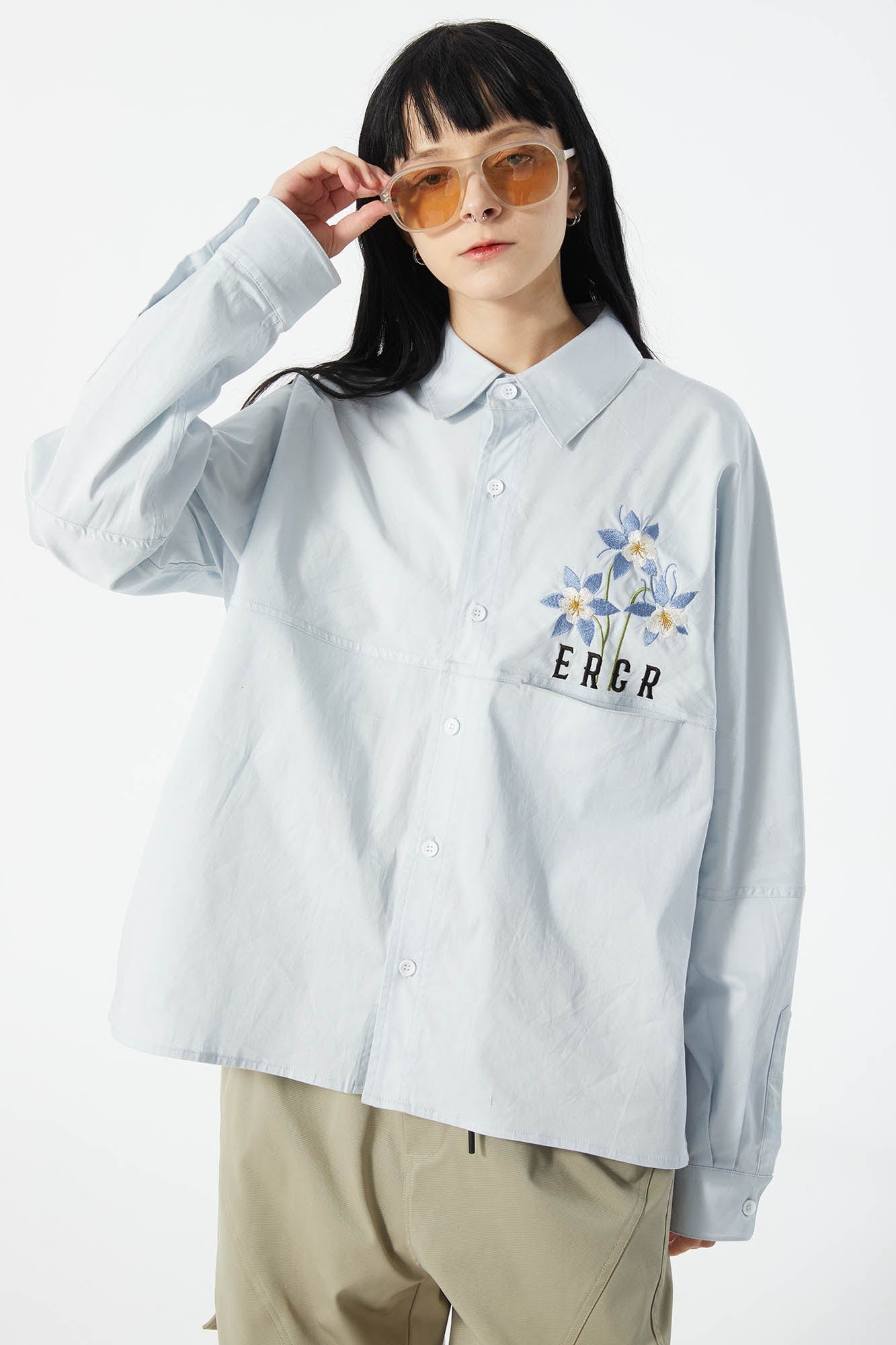 ERROR CODE ROBOT Botanical Embroidered Logo Shirt, premium urban and streetwear designers apparel on PROJECTISR.com, ERROR CODE ROBOT