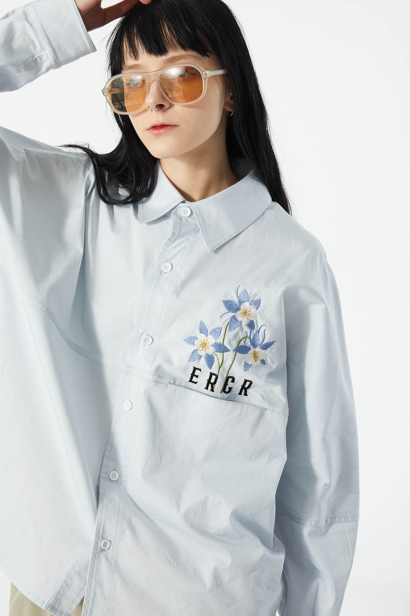 ERROR CODE ROBOT Botanical Embroidered Logo Shirt, premium urban and streetwear designers apparel on PROJECTISR.com, ERROR CODE ROBOT