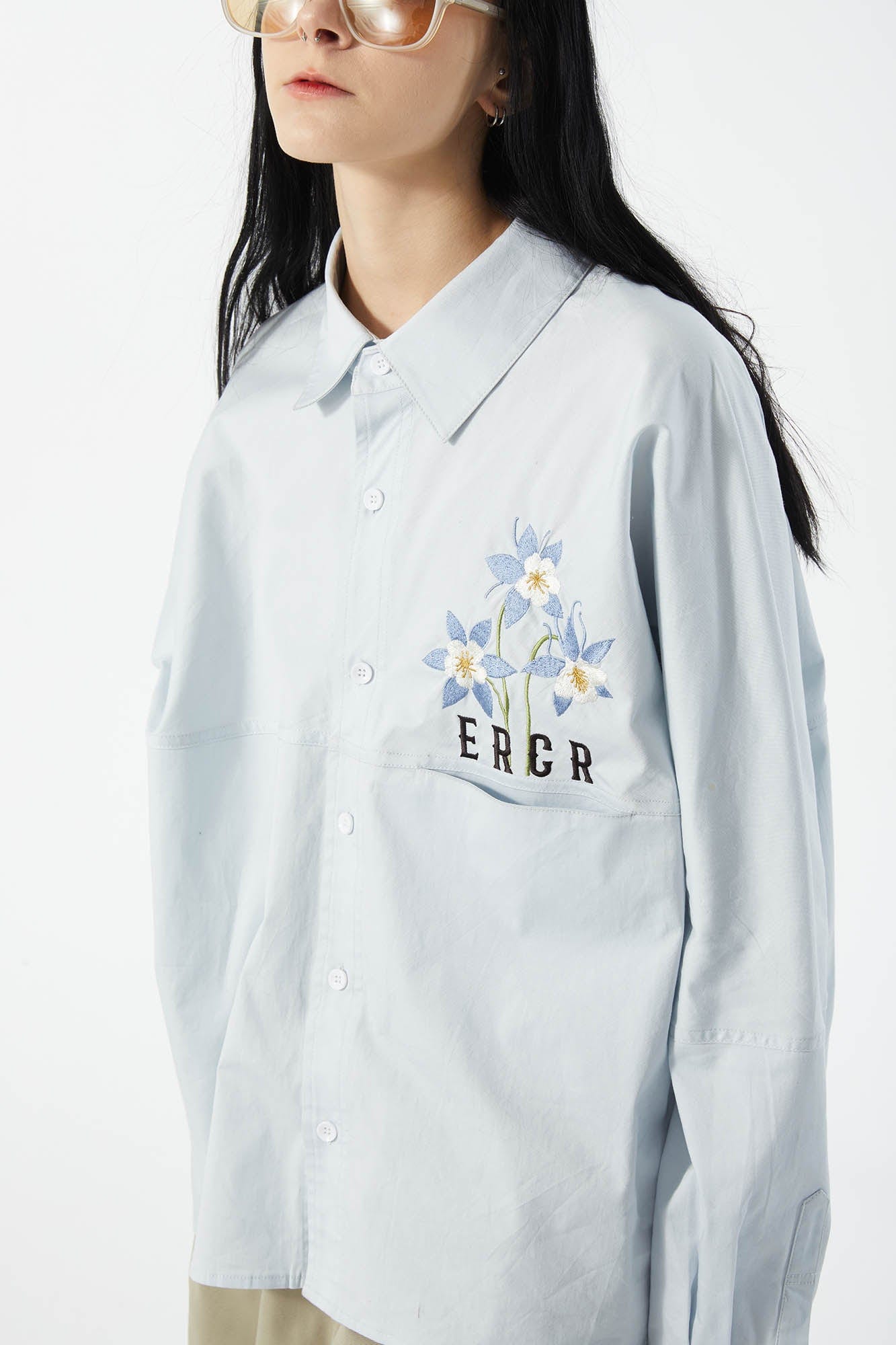 ERROR CODE ROBOT Botanical Embroidered Logo Shirt, premium urban and streetwear designers apparel on PROJECTISR.com, ERROR CODE ROBOT