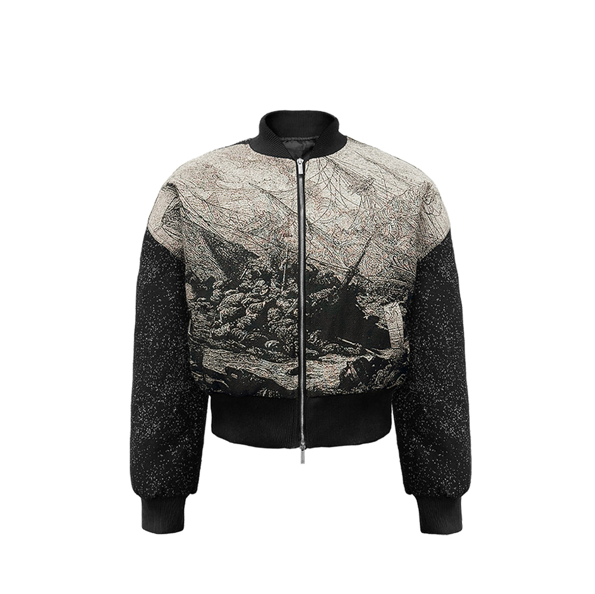 WANNA LAB Leviathan Embroidered Jacquard Bomber Jacket