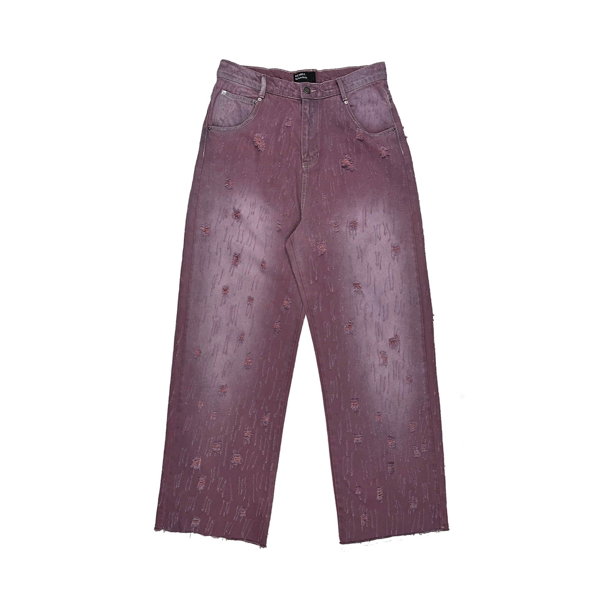 RICHILL Distressed Scratch Straight-Leg Jeans, premium urban and streetwear designers apparel on PROJECTISR.com, RICHILL