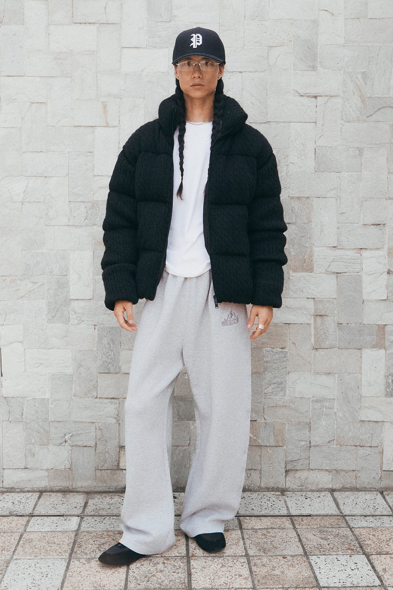 PMW Embroidered LOGO Curved-Leg Sweatpants, premium urban and streetwear designers apparel on PROJECTISR.com, PMW