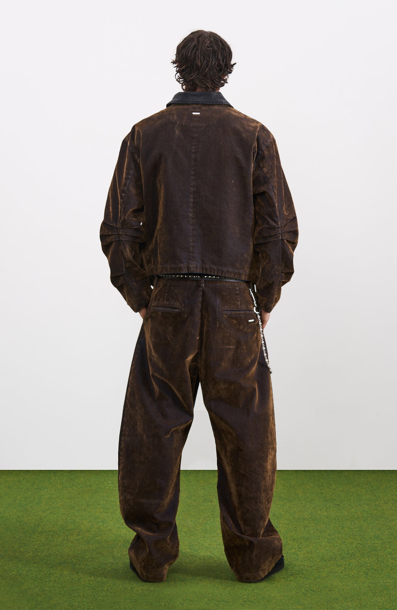PMW Retro Flocked Washed Denim Pants, premium urban and streetwear designers apparel on PROJECTISR.com, PMW