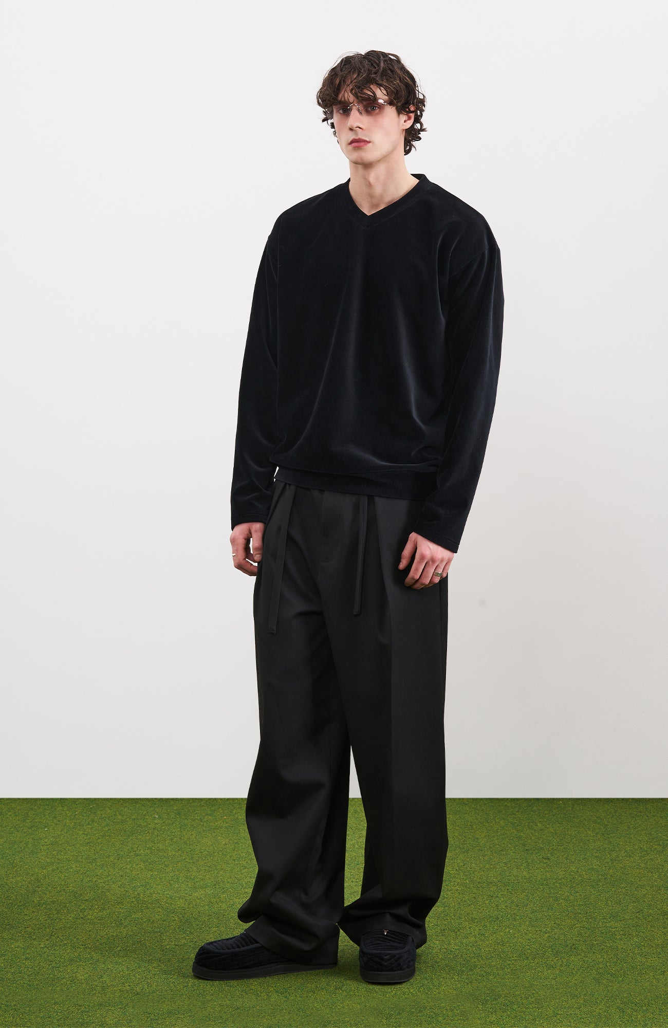 PMW Essential Velvet V-Neck Long Sleeve, premium urban and streetwear designers apparel on PROJECTISR.com, PMW