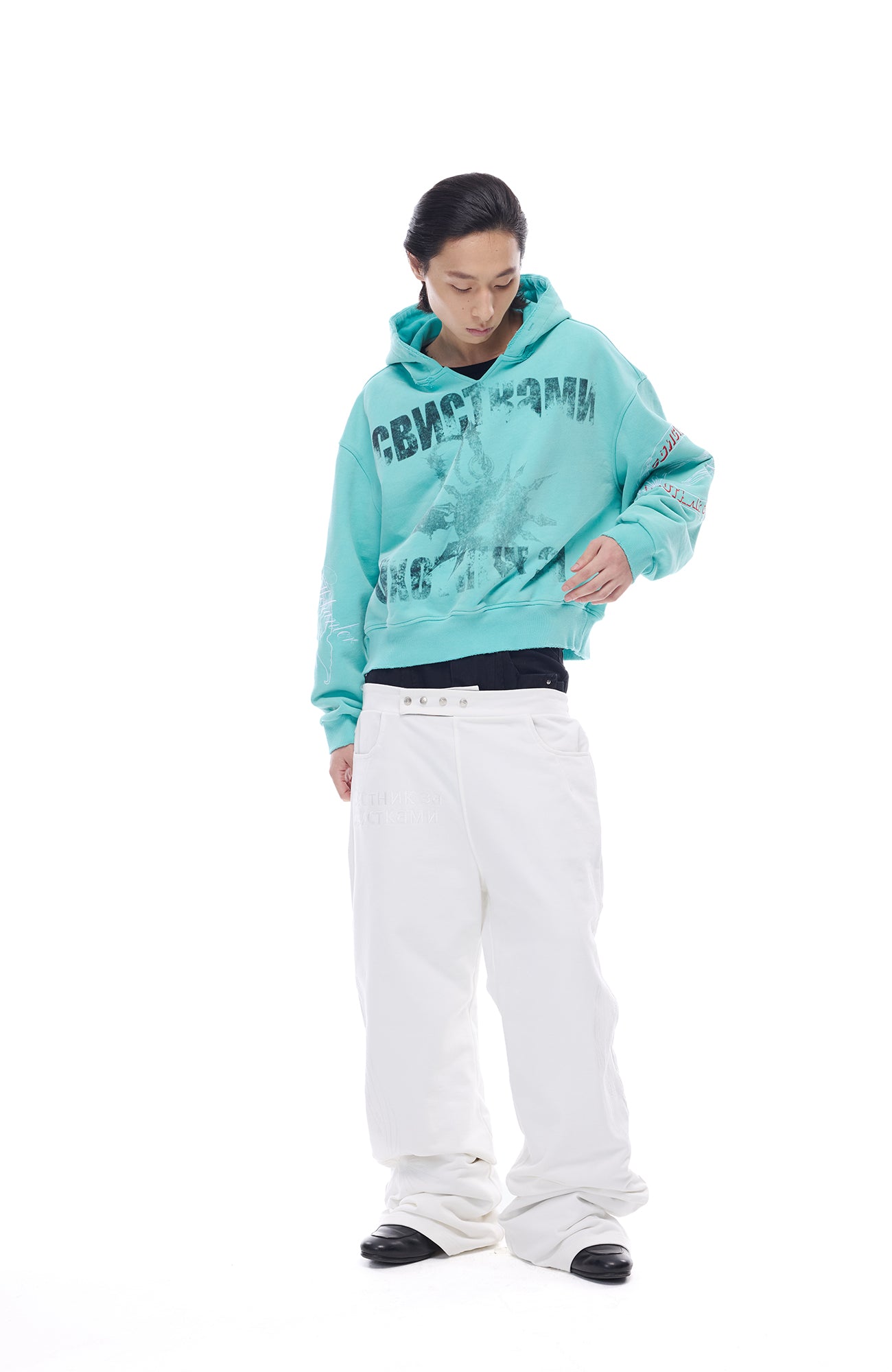 WHISTLEHUNTER Washed Graphic Embroidered Hoodie