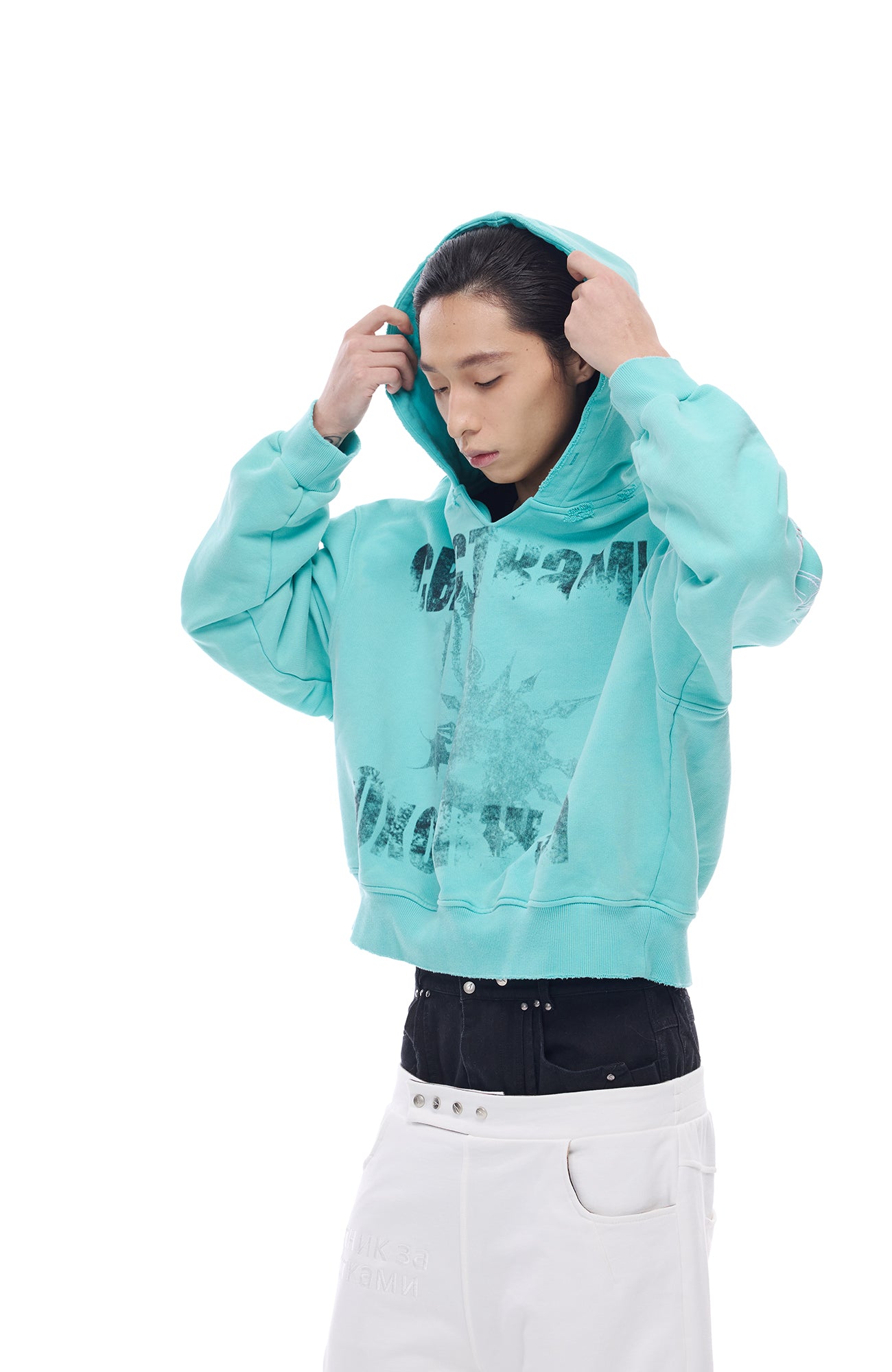 WHISTLEHUNTER Washed Graphic Embroidered Hoodie