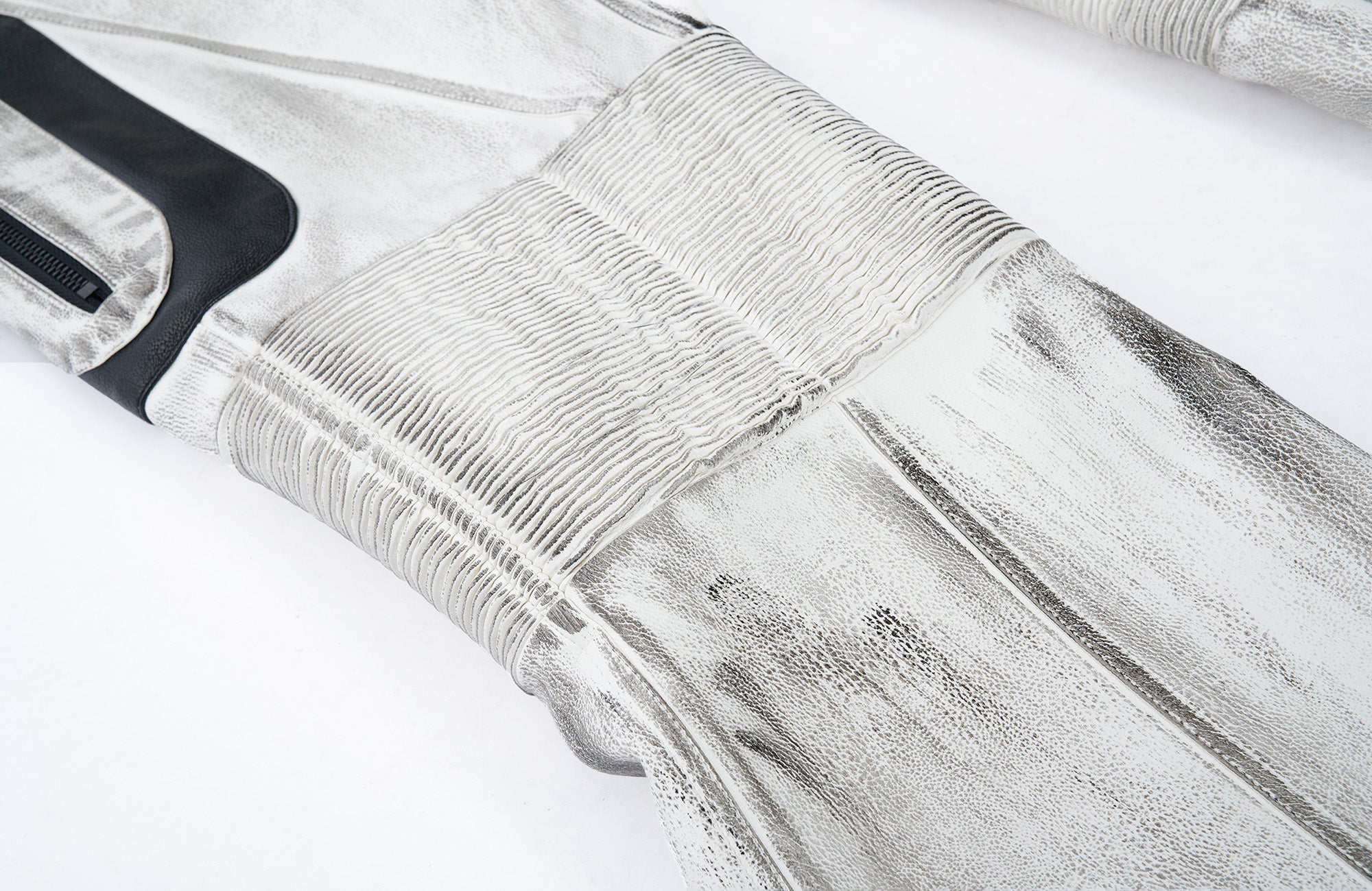 MOGONGSHE Distressed Techwear PU Moto Pants