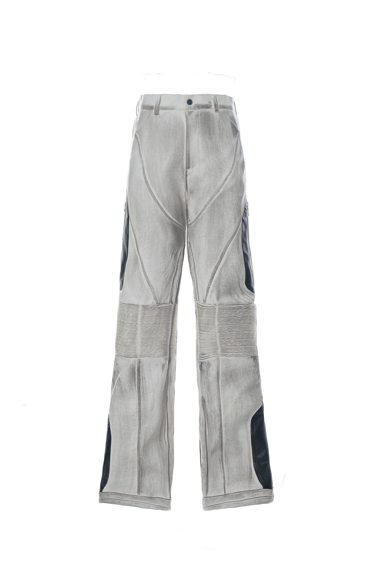 MOGONGSHE Distressed Techwear PU Moto Pants
