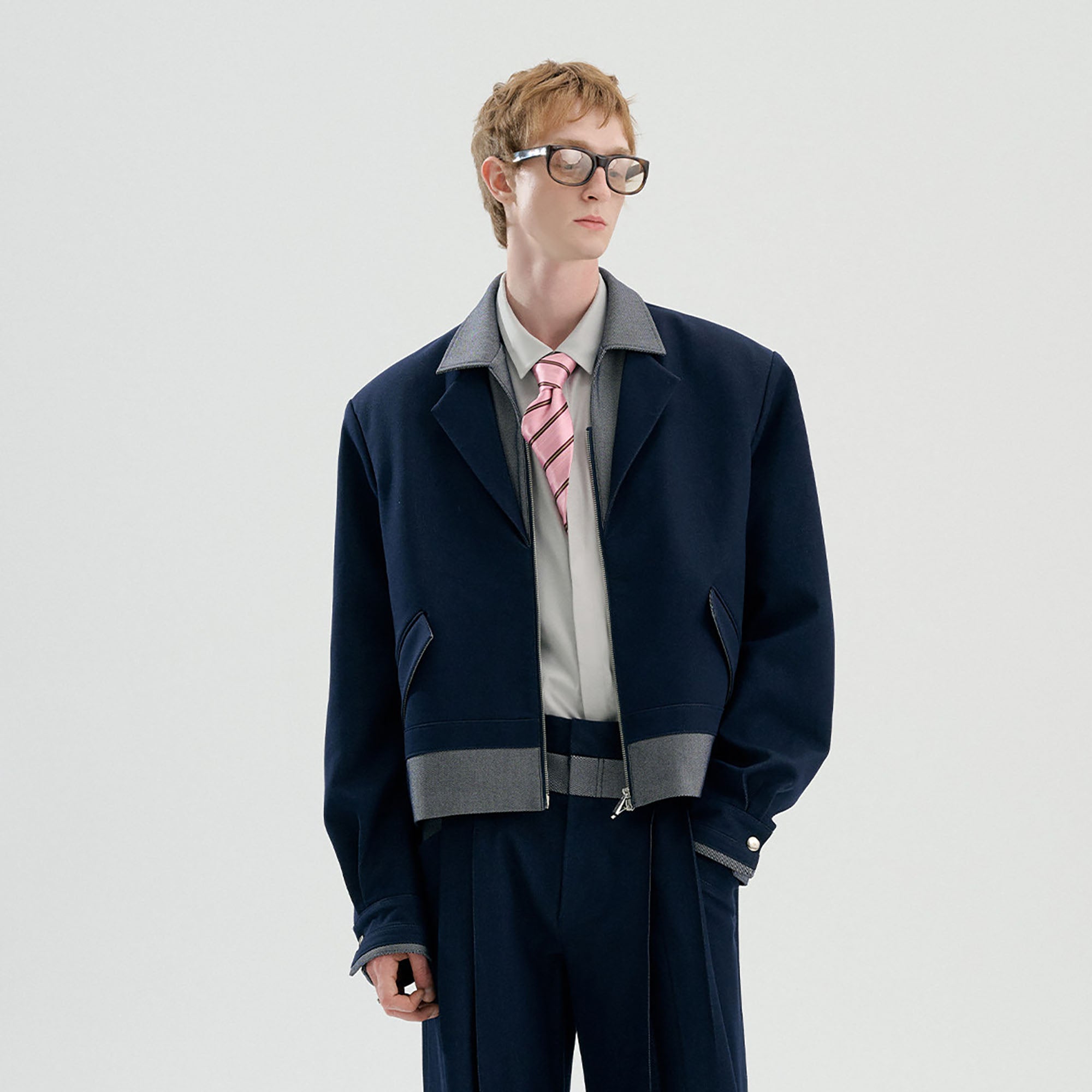 TIWILLTANG Contrast Layered Denim Jacket