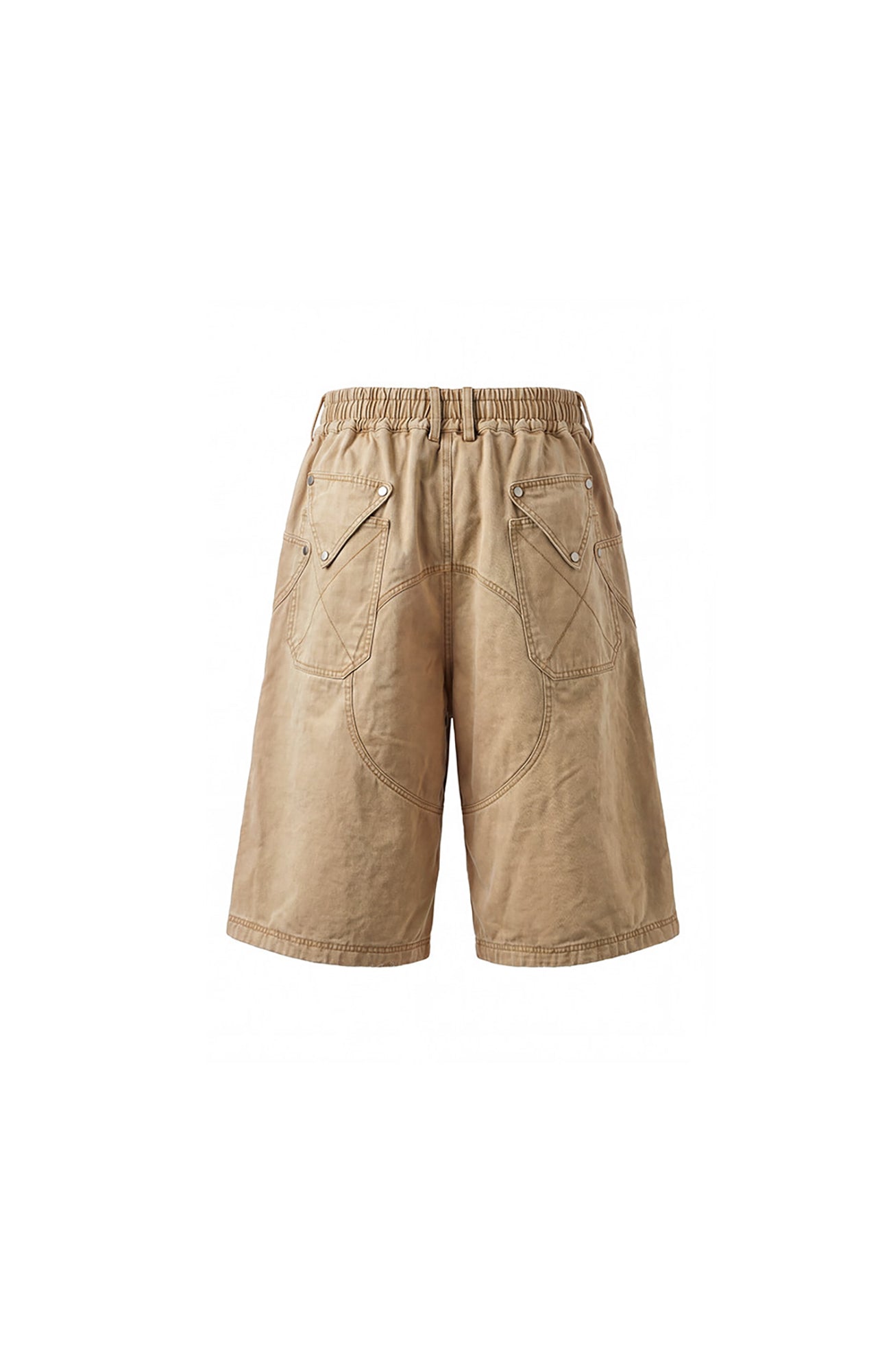 DND4DES Geometric Panel Studded Wide-Leg Shorts