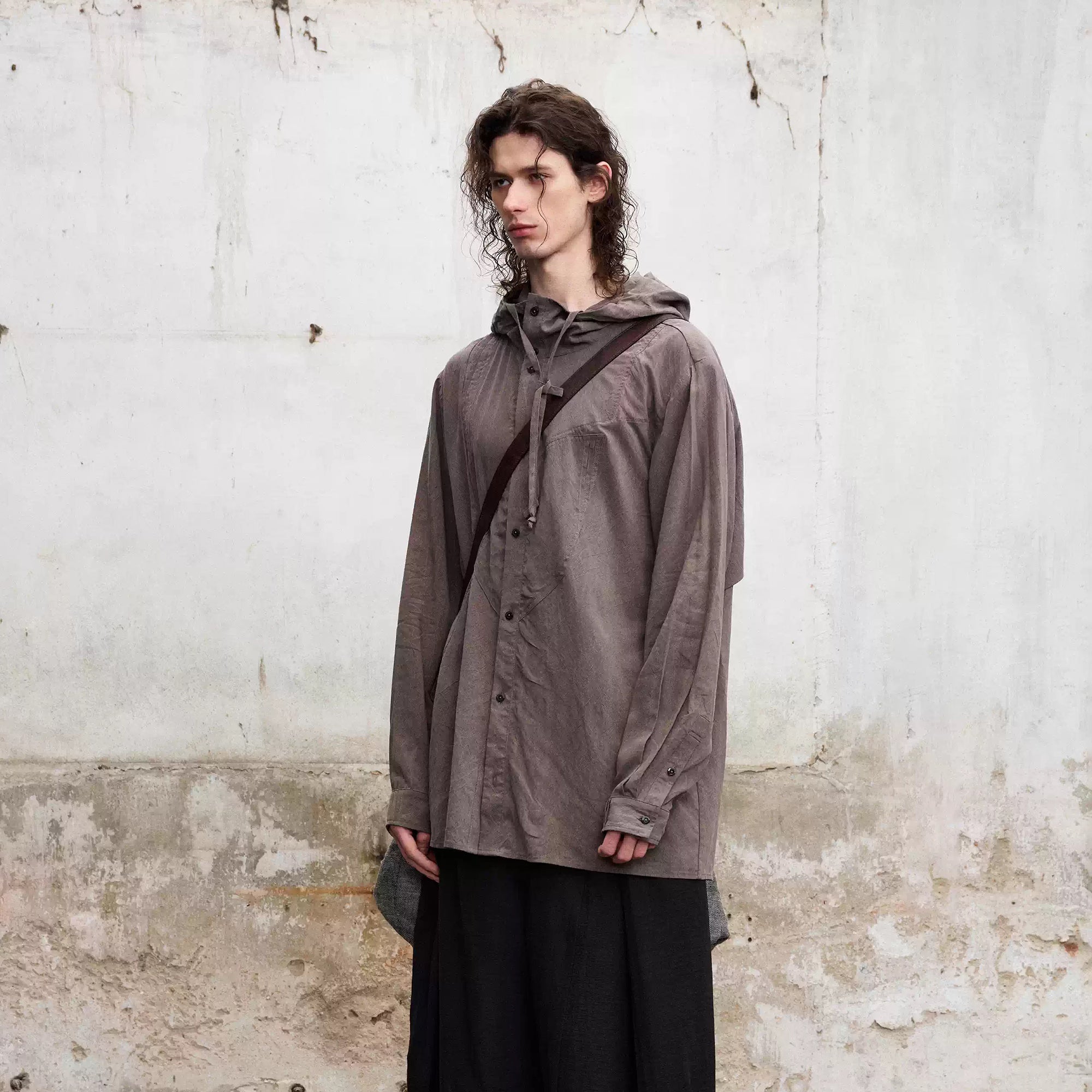 ILNya Nieternite Nifutur Draped Hooded Overshirt, premium urban and streetwear designers apparel on PROJECTISR.com, ILNya Nieternite Nifutur