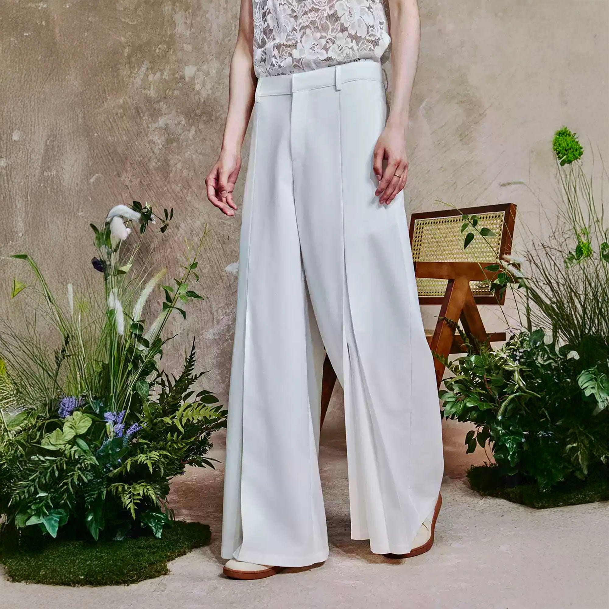 OIPWORD Middle-Pleated Oversized Trousers, premium urban and streetwear designers apparel on PROJECTISR.com, OIPWORD