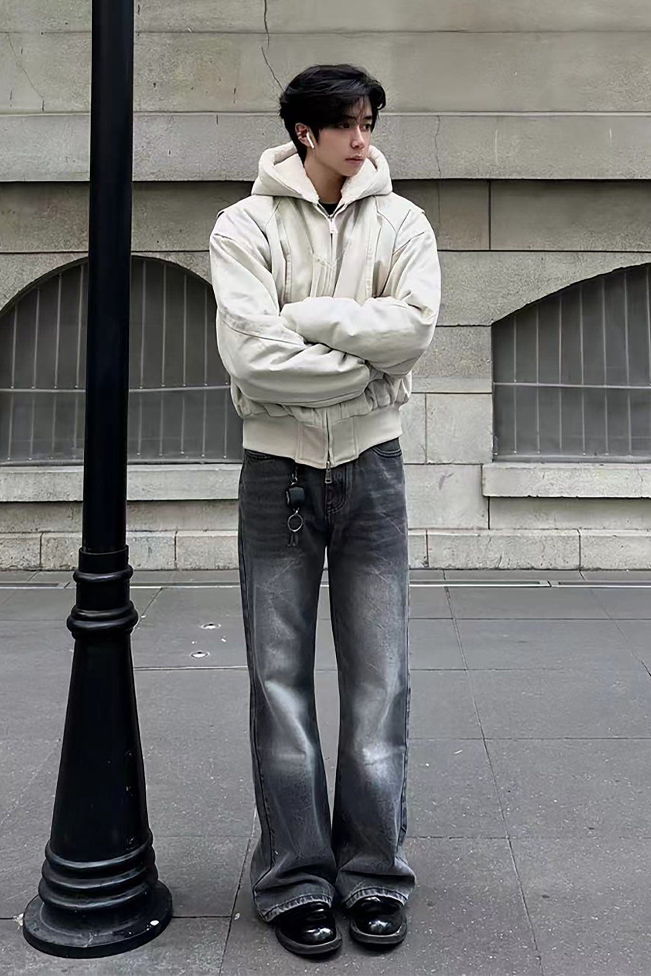 CATSSTAC Wave-Washed Flared Jeans, premium urban and streetwear designers apparel on PROJECTISR.com, CATSSTAC