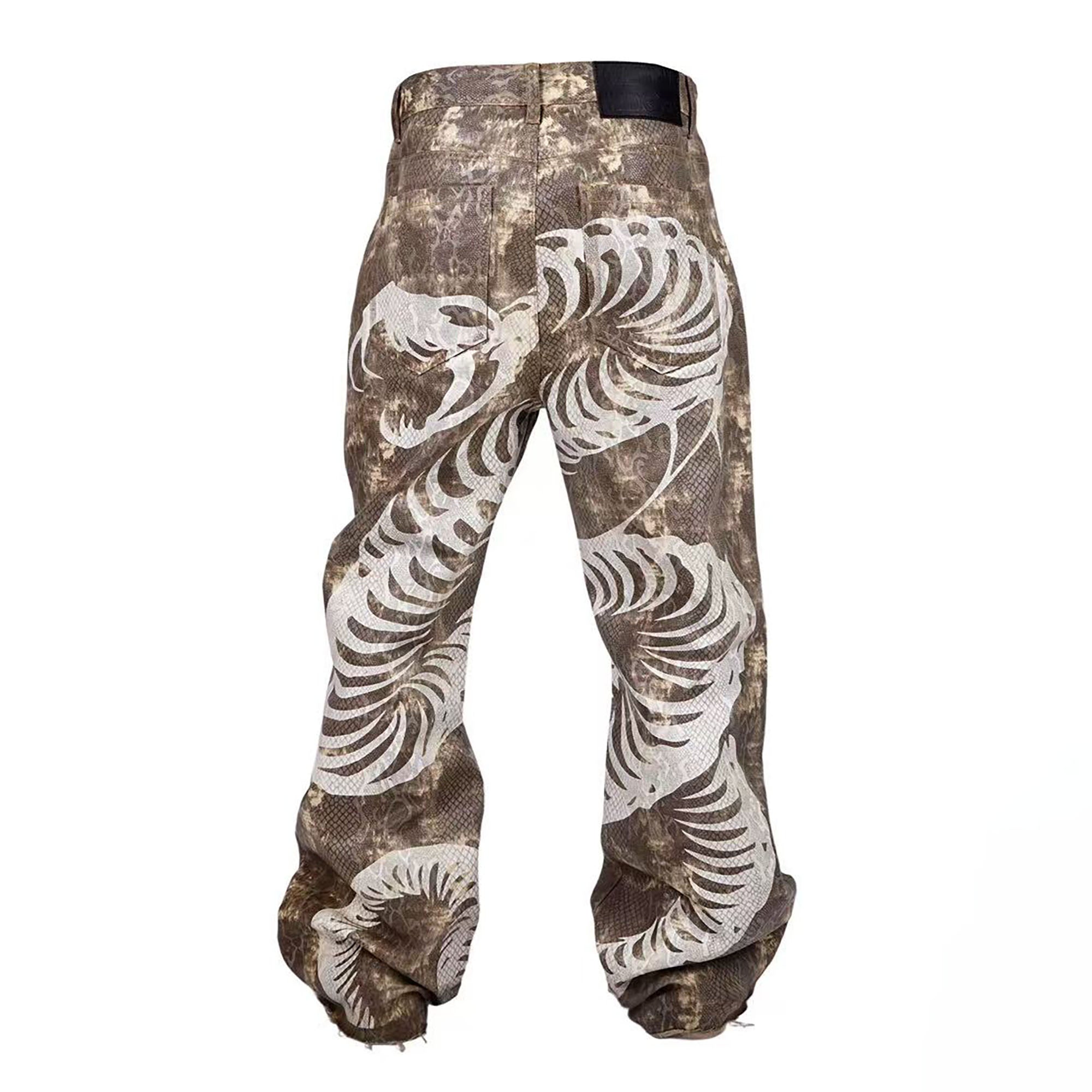 VINKID Snakeskin Waxed Baggy Pants, premium urban and streetwear designers apparel on PROJECTISR.com, VINKID
