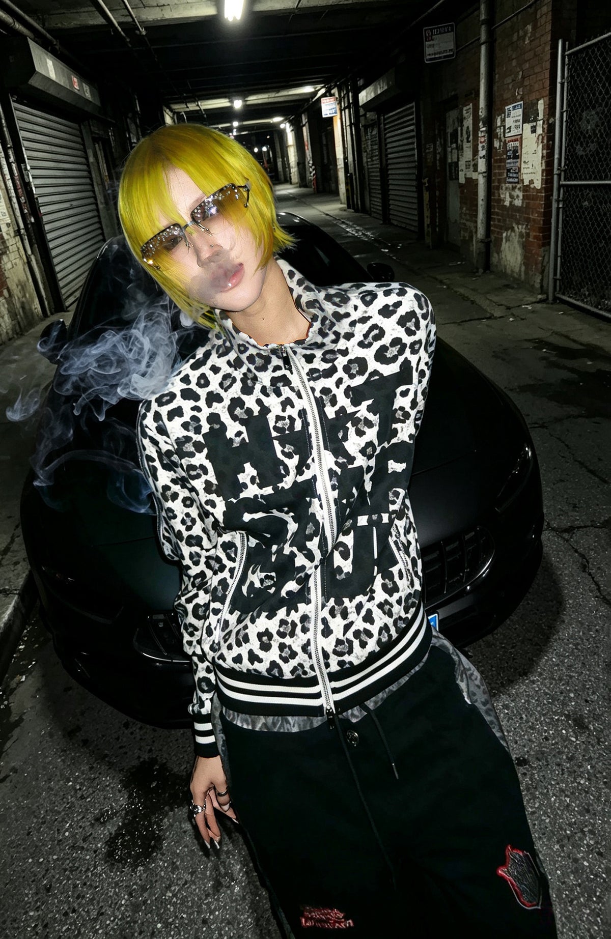 PAIKI Leopard Striped Athletic Jacket