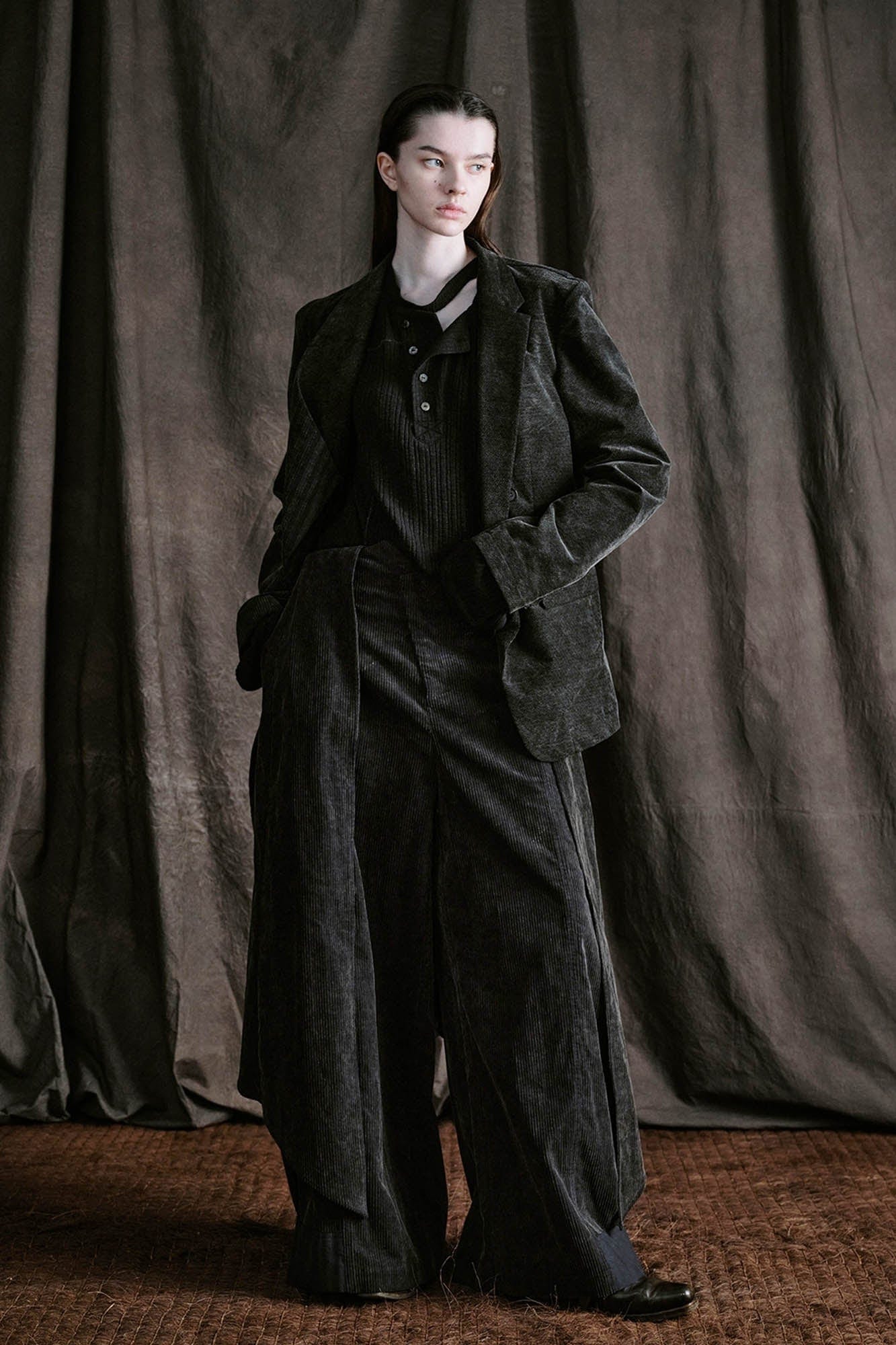 ILNya Nieternite Nifutur Layered Corduroy Wrap-Paneled Wide-Leg Trousers, premium urban and streetwear designers apparel on PROJECTISR.com, ILNya Nieternite Nifutur