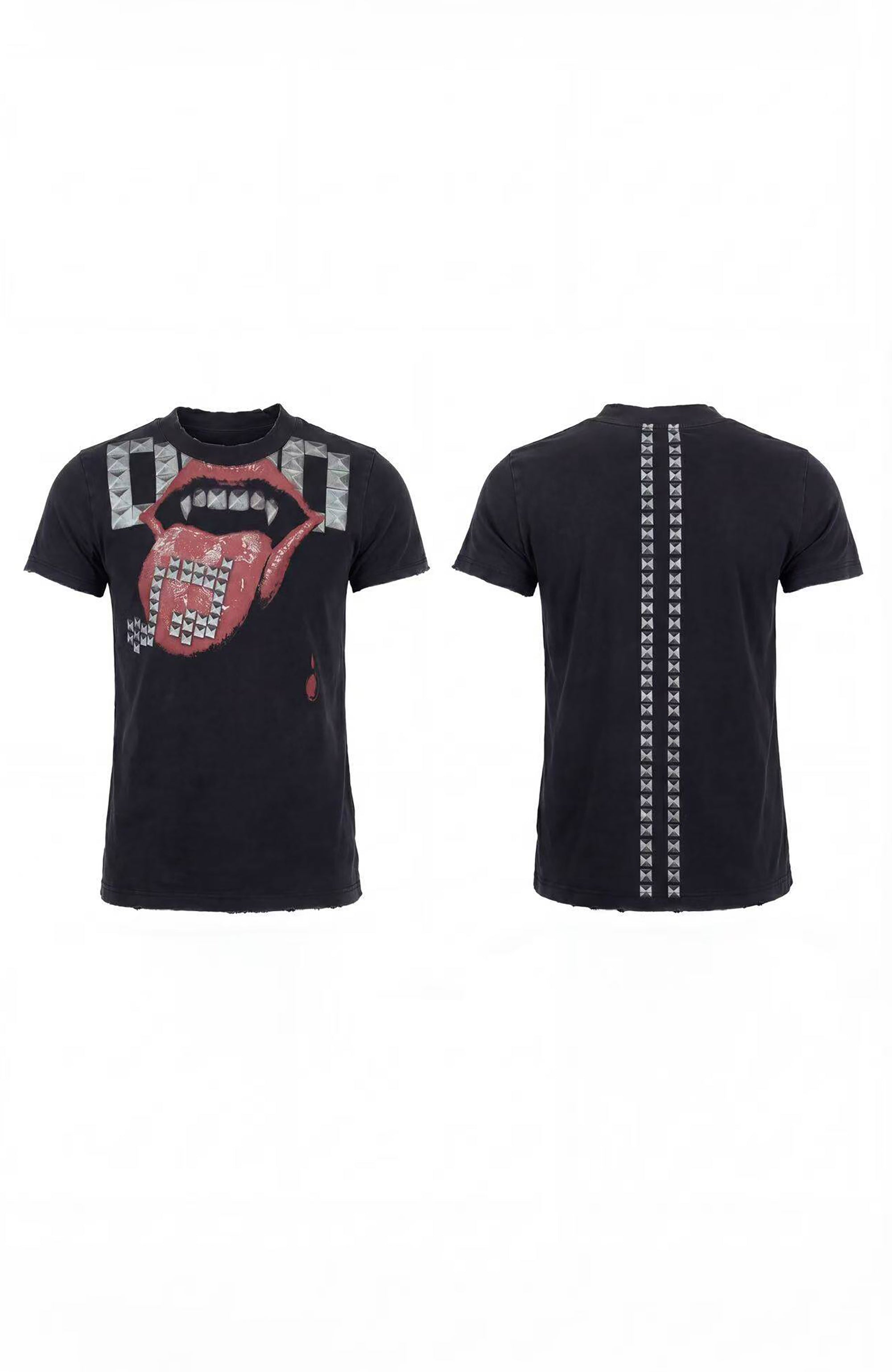 DND4DES Punk Stud Lips Print T-Shirt, premium urban and streetwear designers apparel on PROJECTISR.com, DND4DES