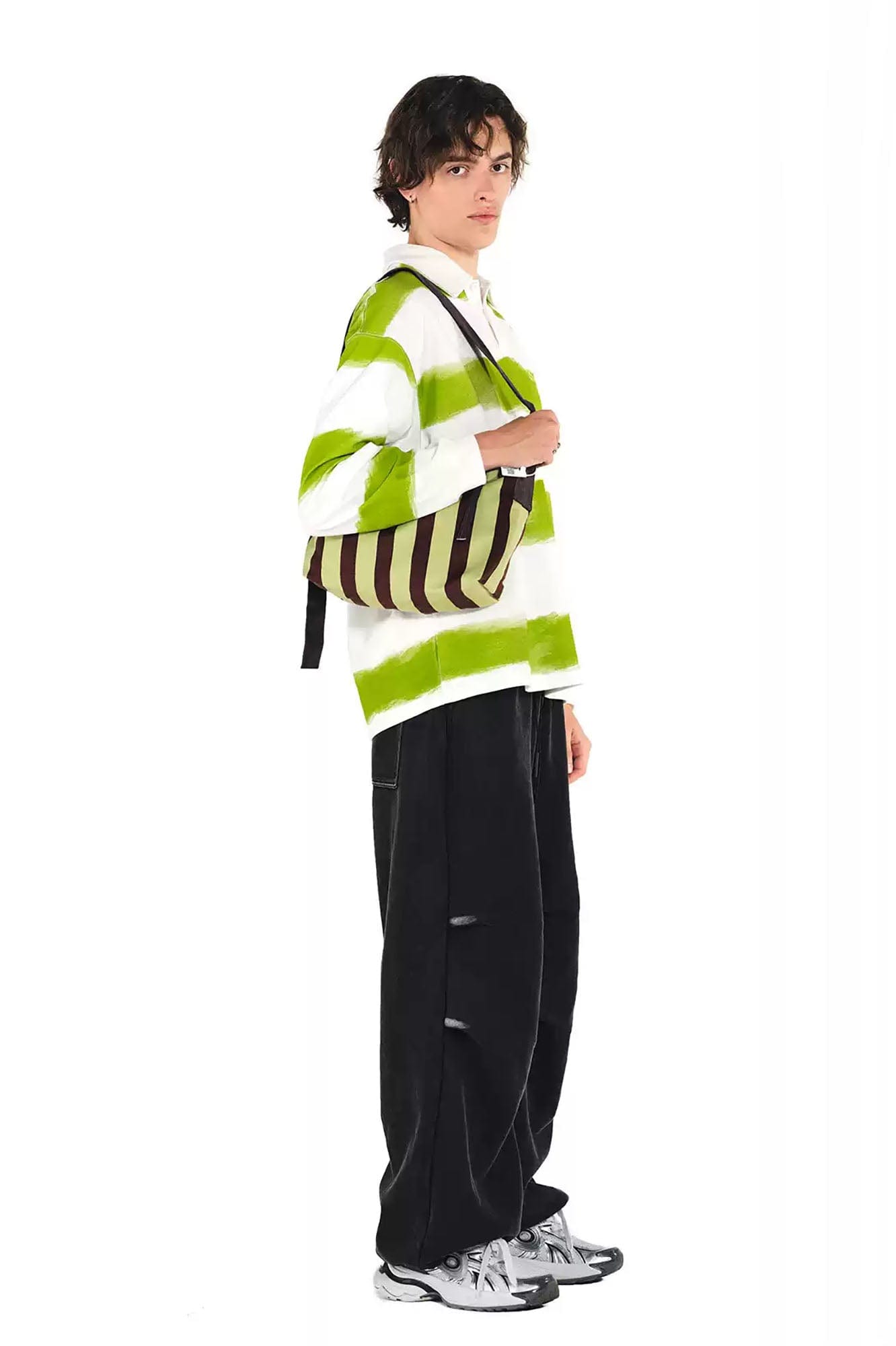 OVERLAPS Crinkled Oversized Parachute Sweatpants, premium urban and streetwear designers apparel on PROJECTISR.com, OVERLAPS