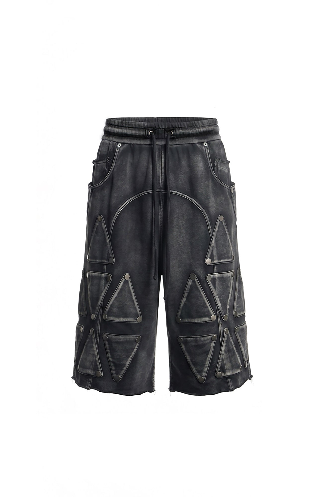 DND4DES Washed Geometric Panel Shorts